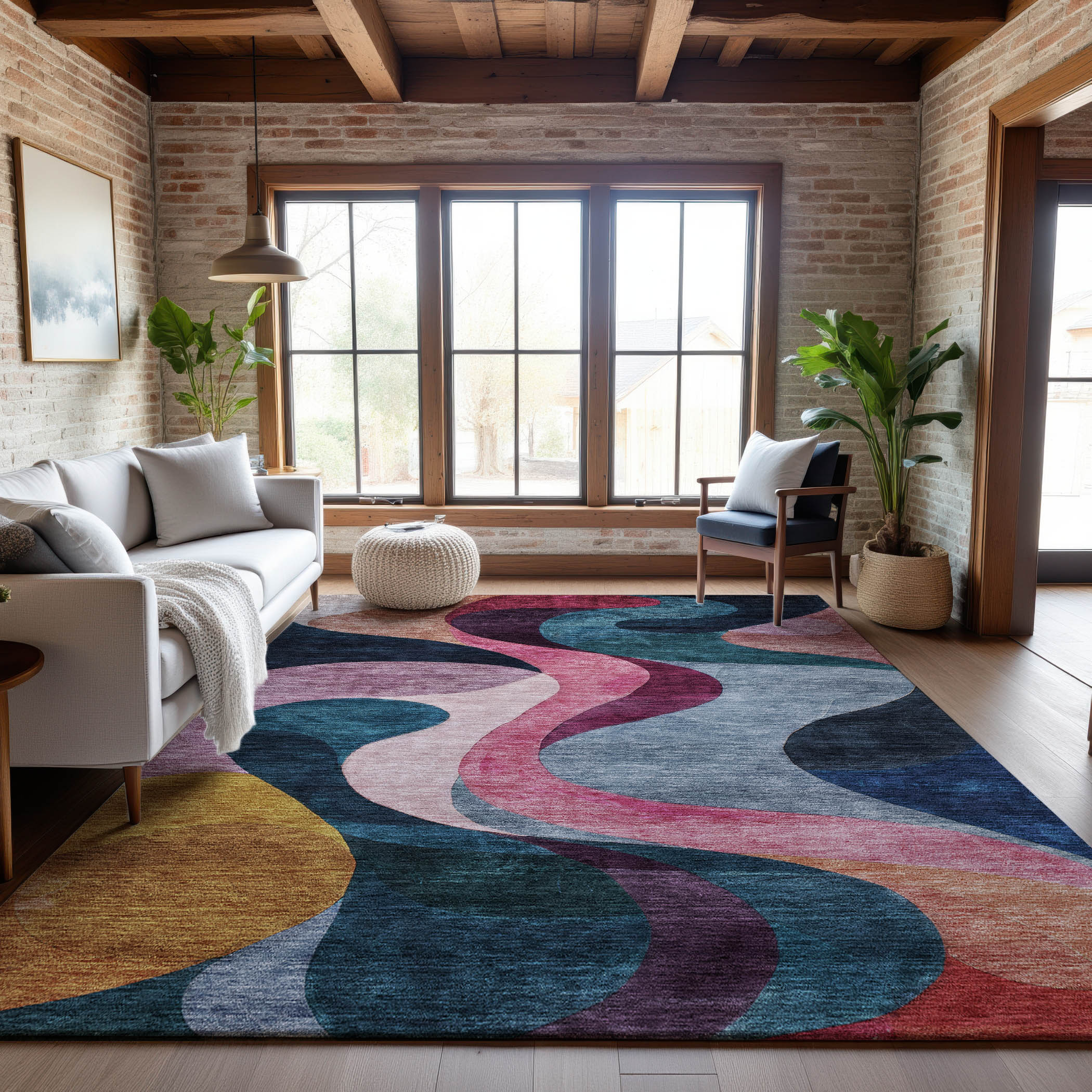 Tallinn Machine Washable Transitional Green Rug 2'6" x 3'10" #shape_Rectangle