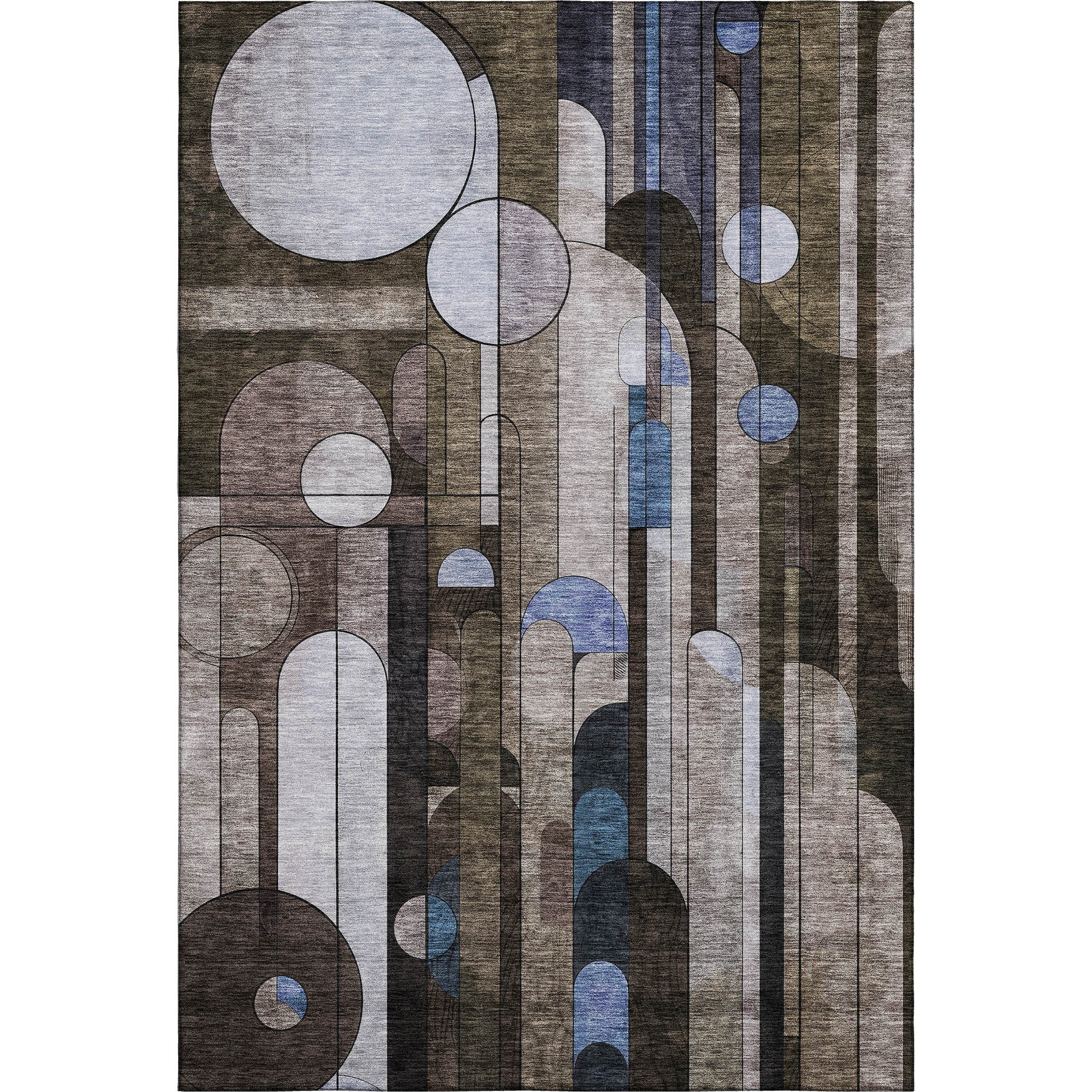 Queenstown Machine Washable Transitional Brown Rug 2'6" x 3'10" #shape_Rectangle