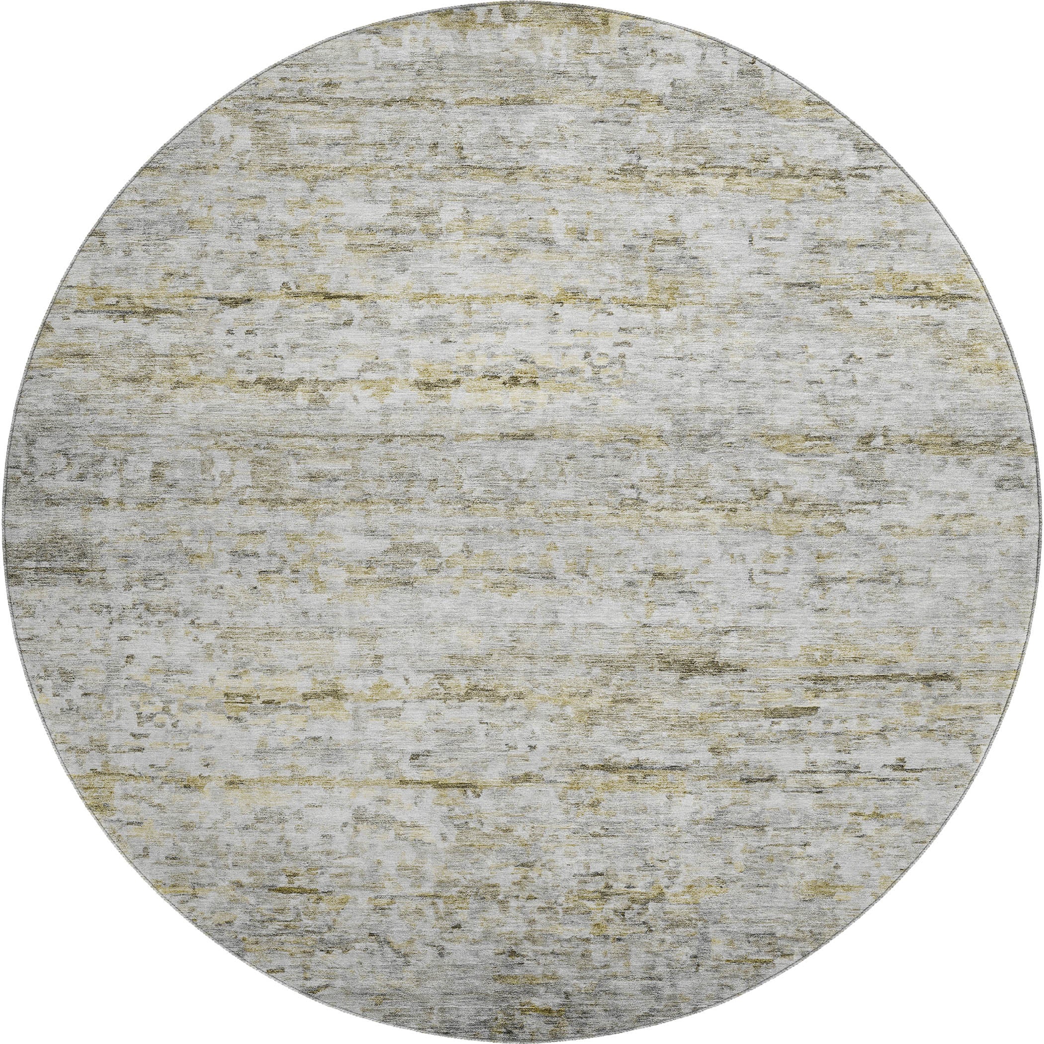 Hoi An Machine Washable Transitional Taupe Brown Rug 8' x 8' #shape_Round