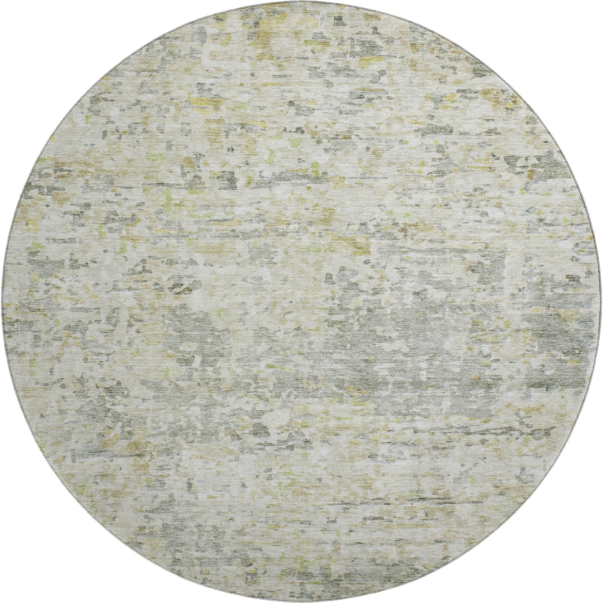Montevideo Machine Washable Transitional Sage Green Rug 8' x 8' #shape_Round