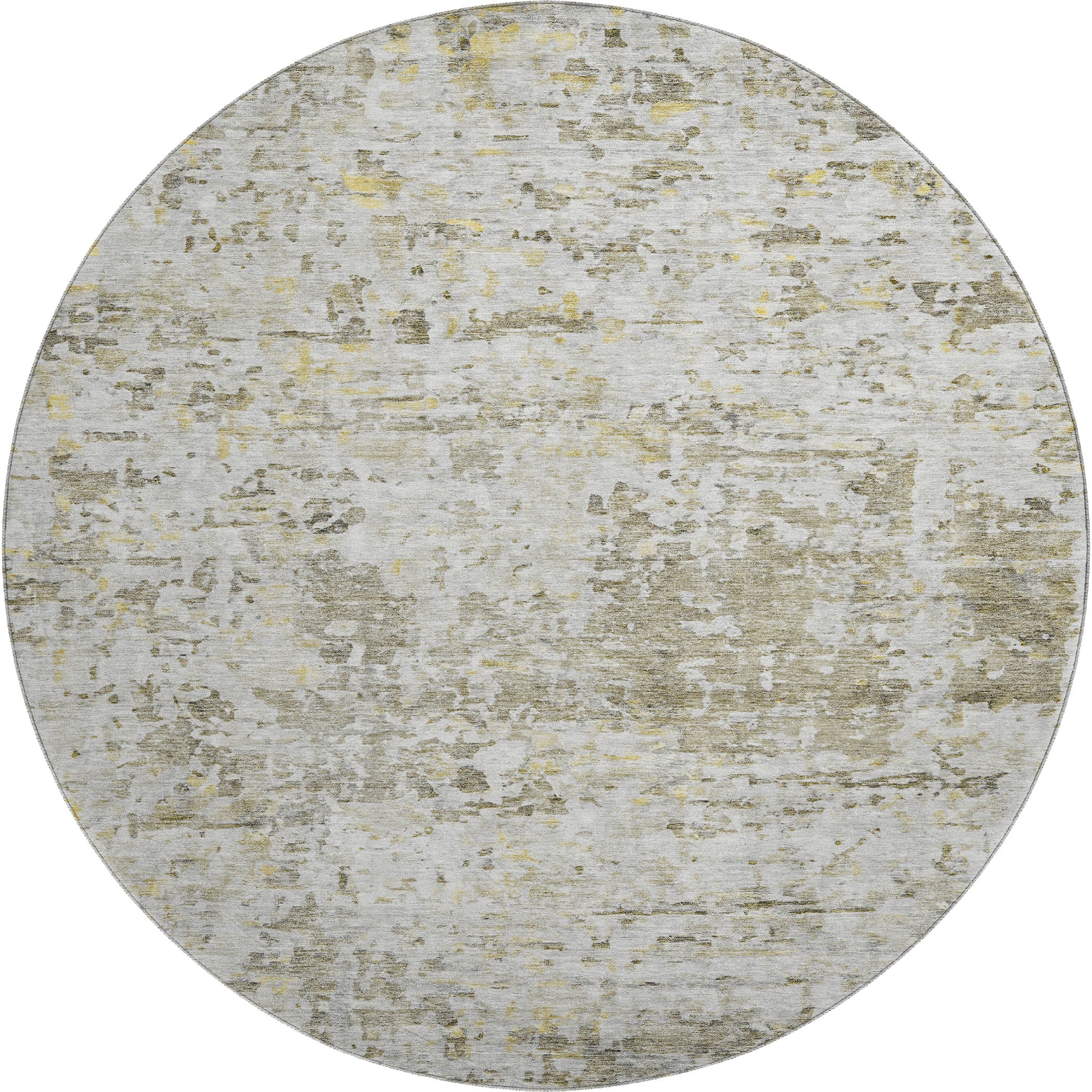 Montevideo Machine Washable Transitional Taupe Brown Rug 8' x 8' #shape_Round