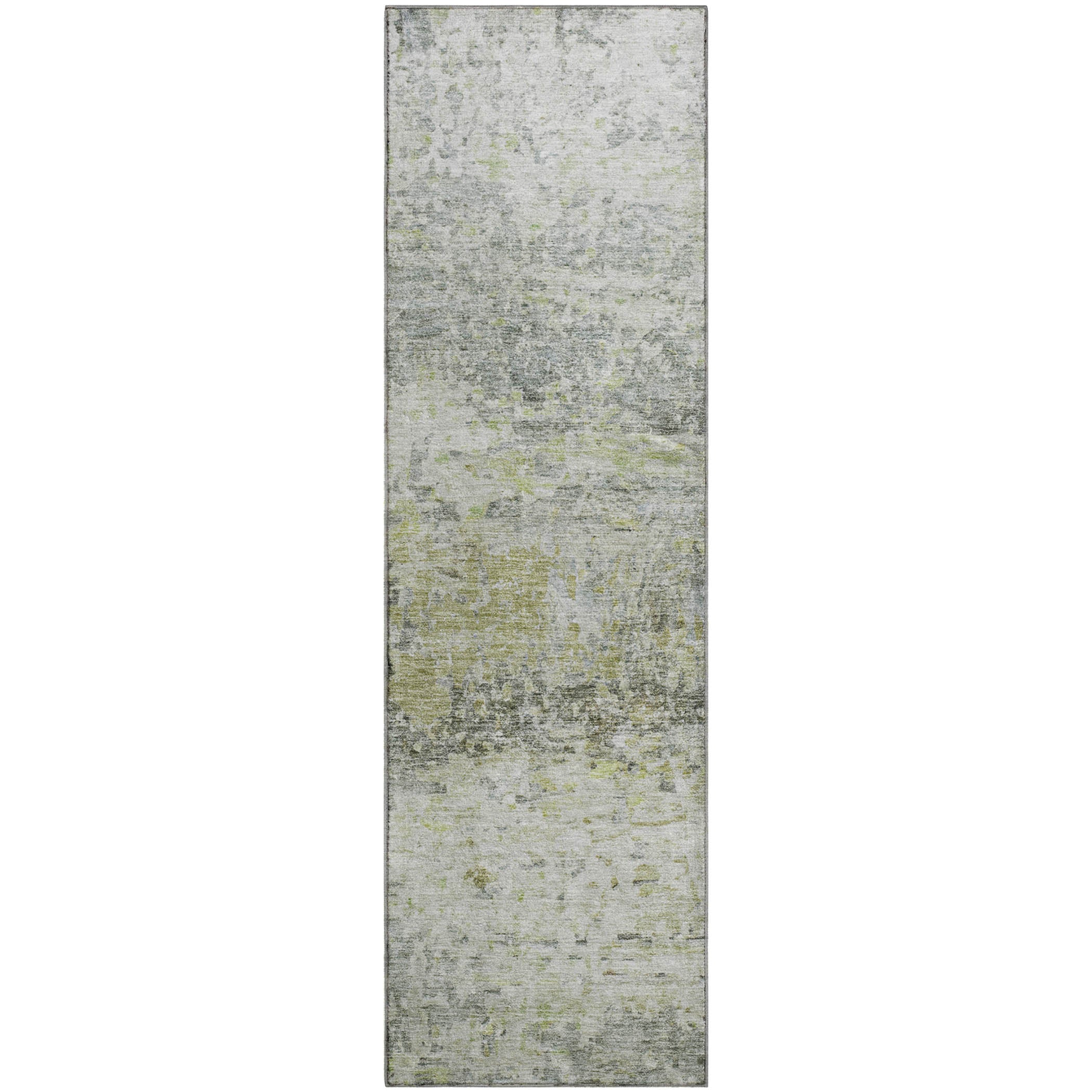 Ghent Machine Washable Transitional Aloe Green Rug 2'3" x 7'6" #shape_Runner