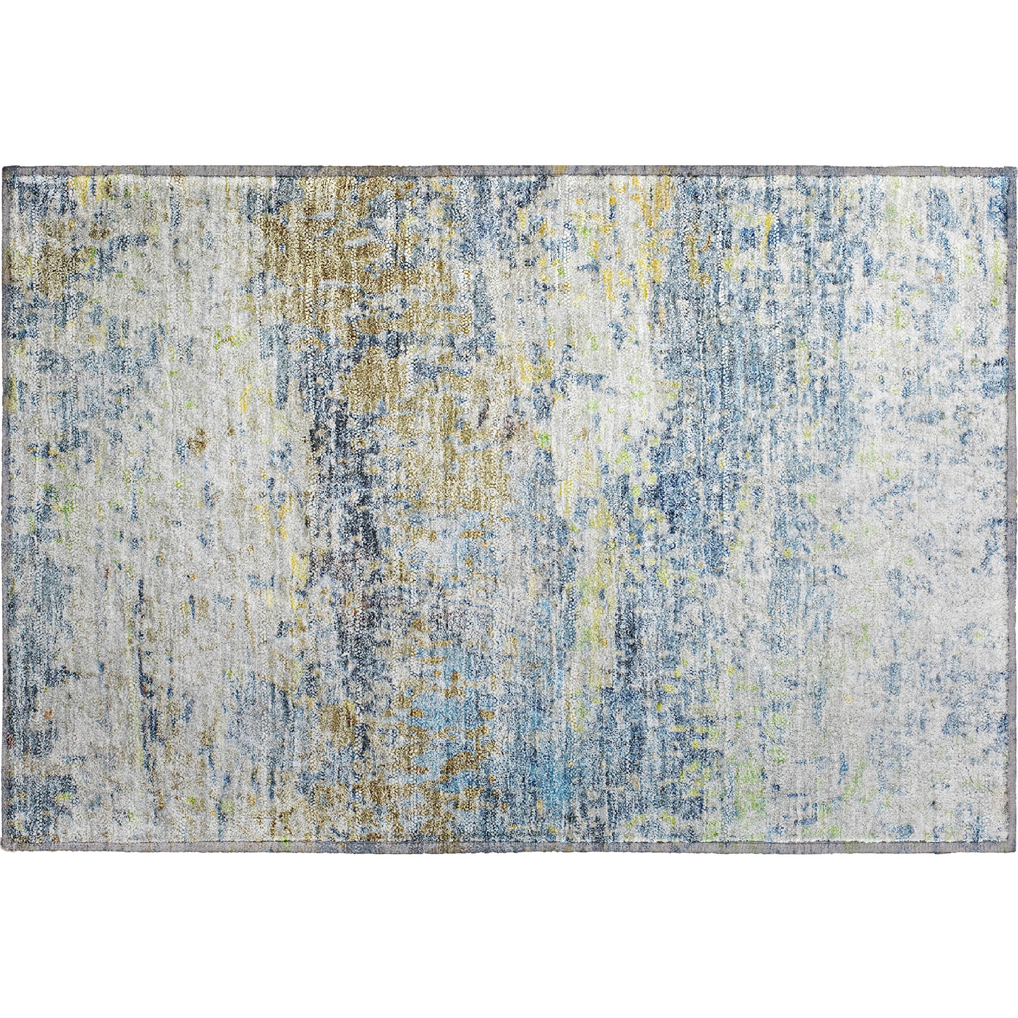 Ghent Machine Washable Transitional Blue Rug 1'8" x 2'6" #shape_Rectangle