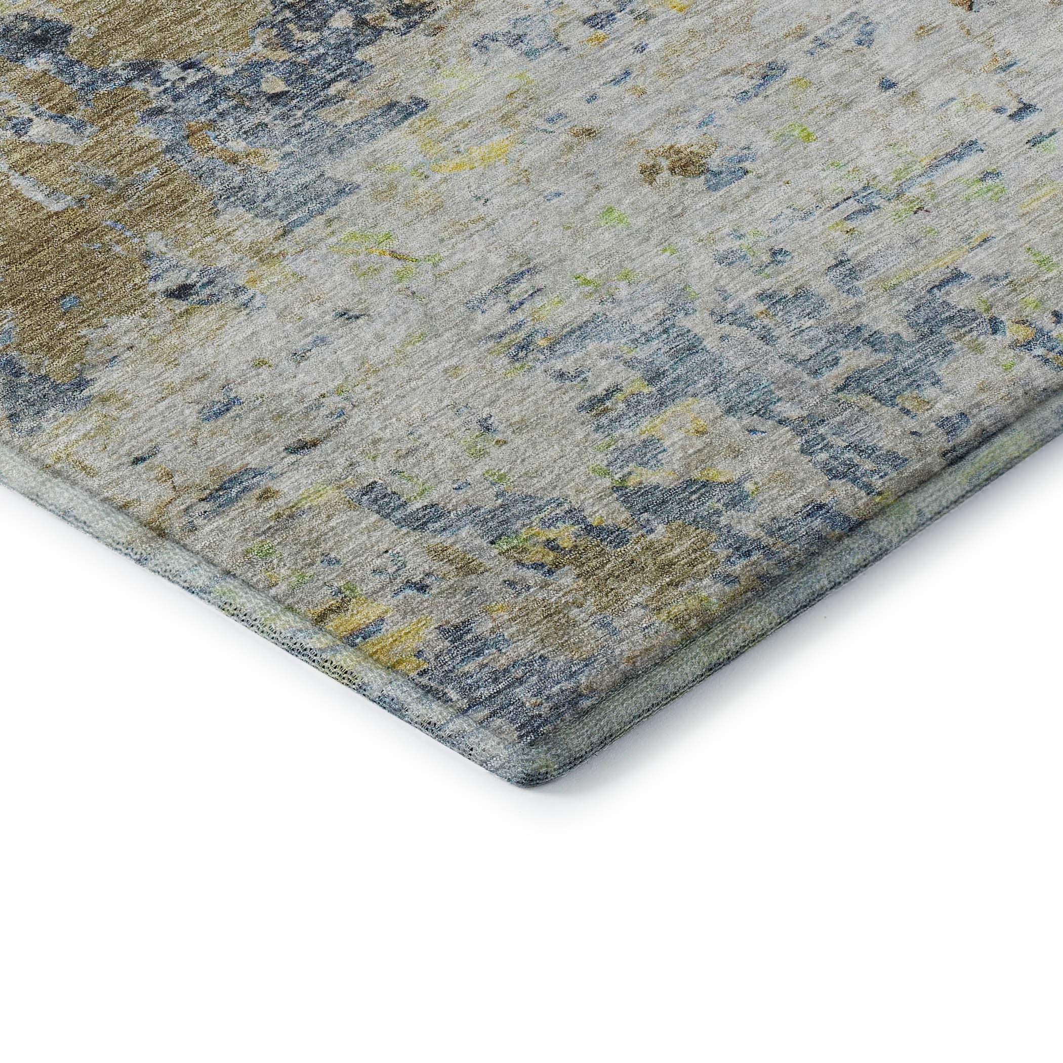 Ghent Machine Washable Transitional Blue Rug 1'8" x 2'6" #shape_Rectangle