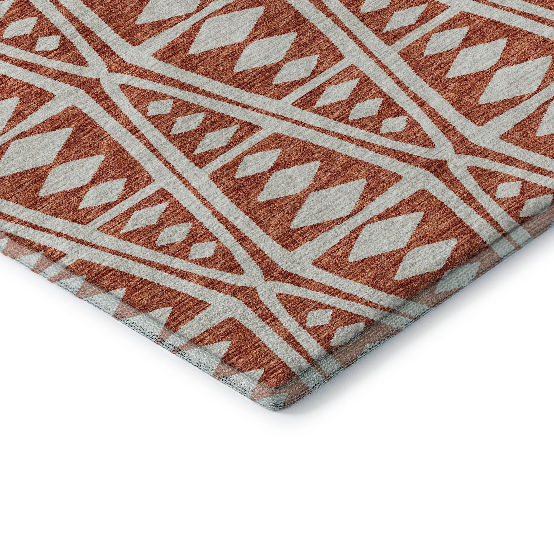 Split Machine Washable Transitional Canyon Red Rug 1'8" x 2'6" #shape_Rectangle