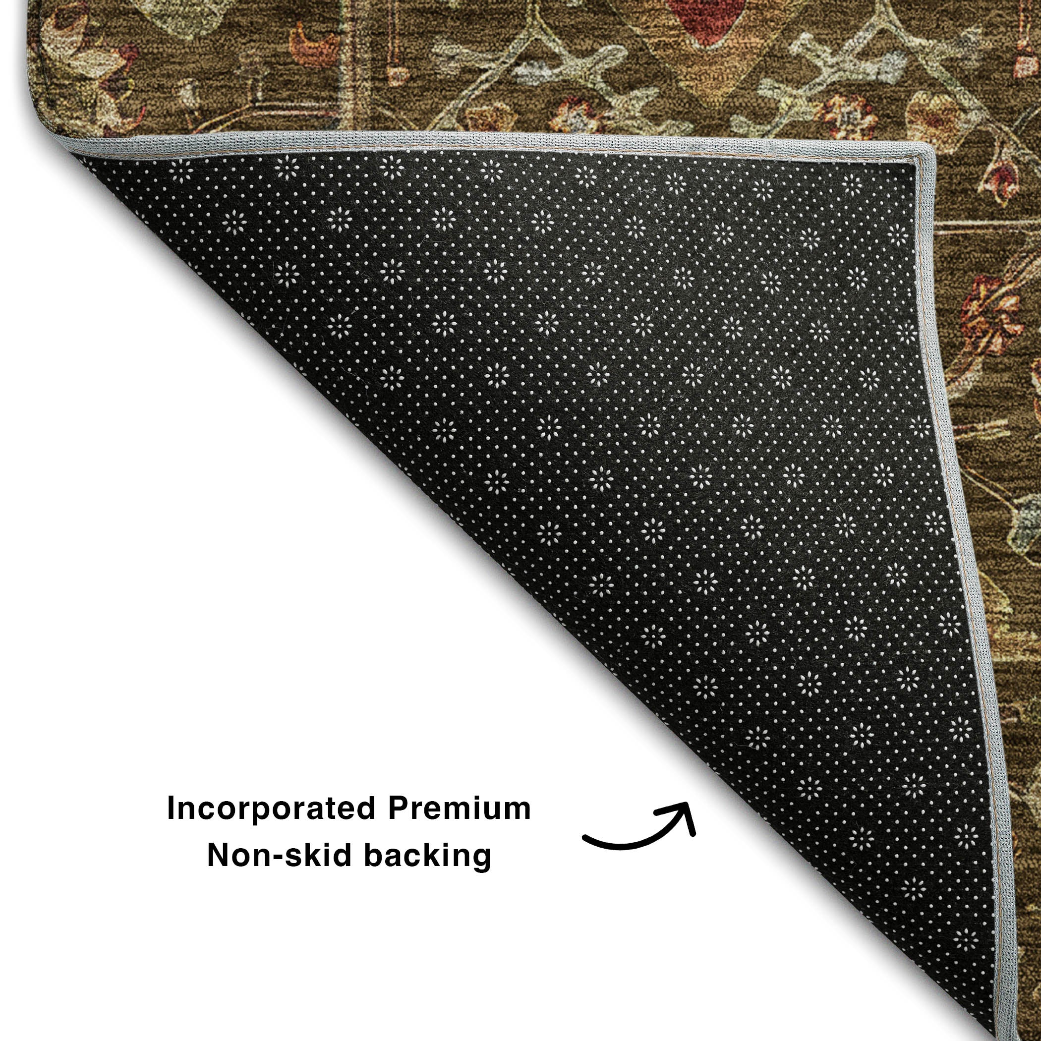 Sarajevo Machine Washable Transitional Chocolate Brown Rug 1'8" x 2'6" #shape_Rectangle
