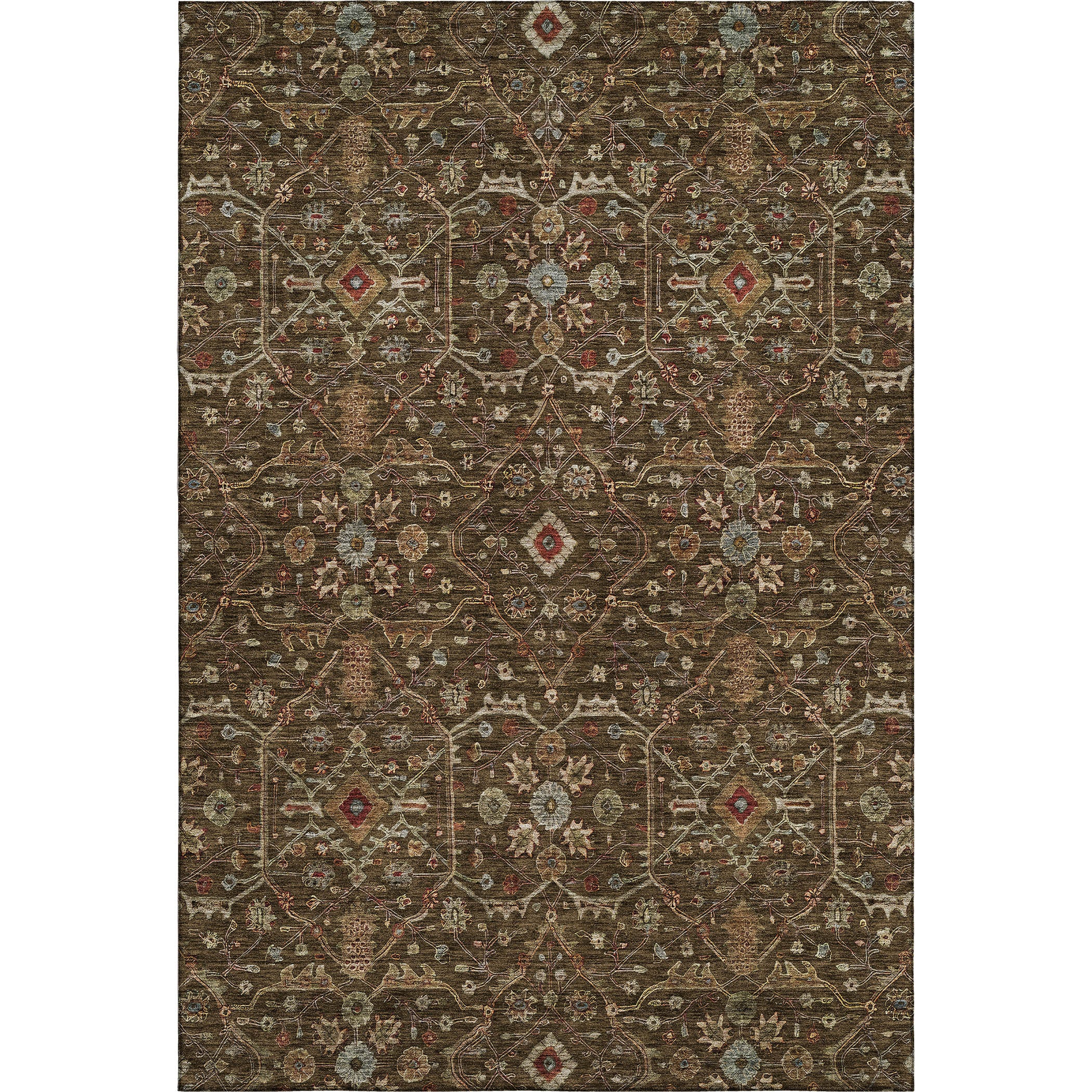 Sarajevo Machine Washable Transitional Chocolate Brown Rug 2'6" x 3'10" #shape_Rectangle