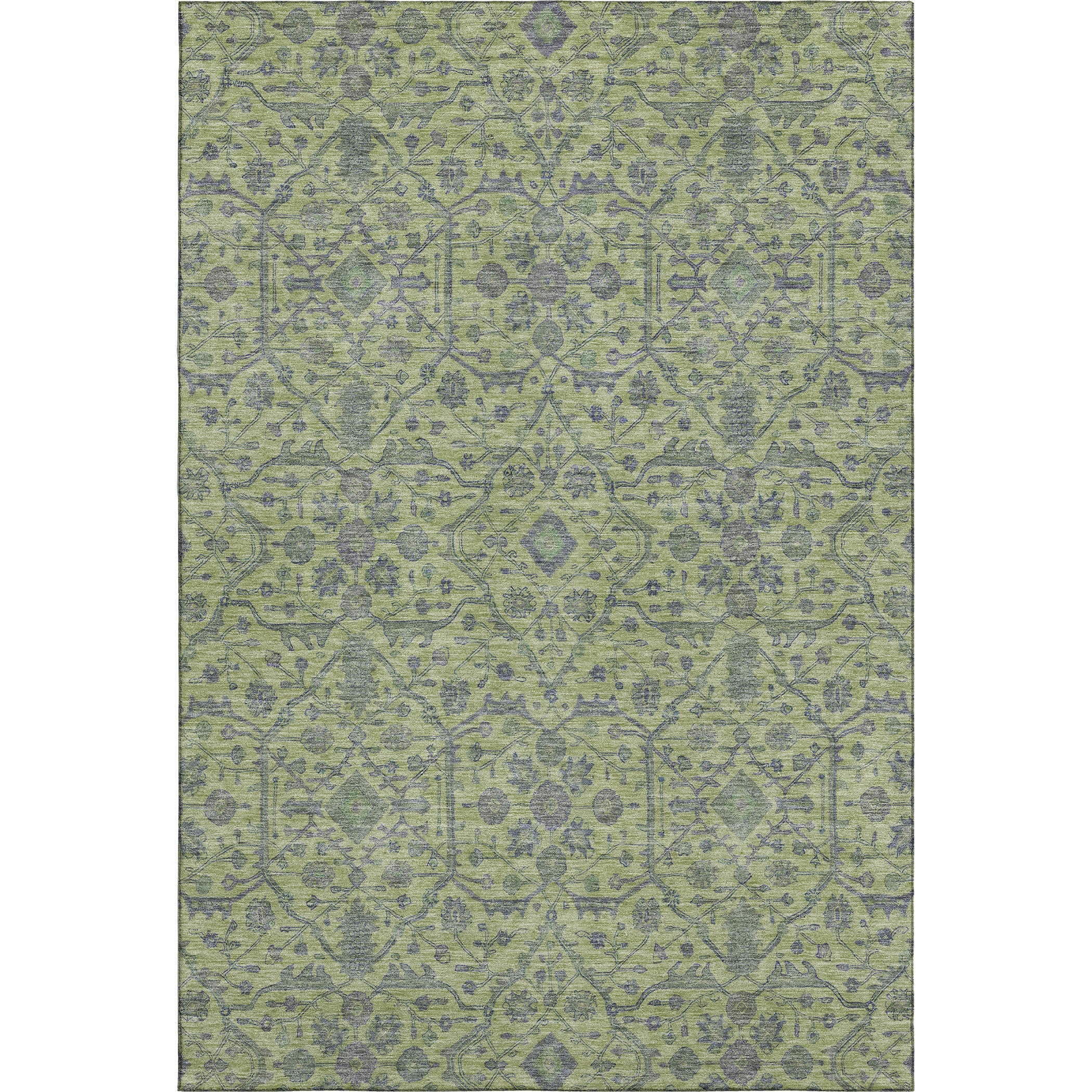 Mdina Machine Washable Transitional Lime Green Rug 2'6" x 3'10" #shape_Rectangle