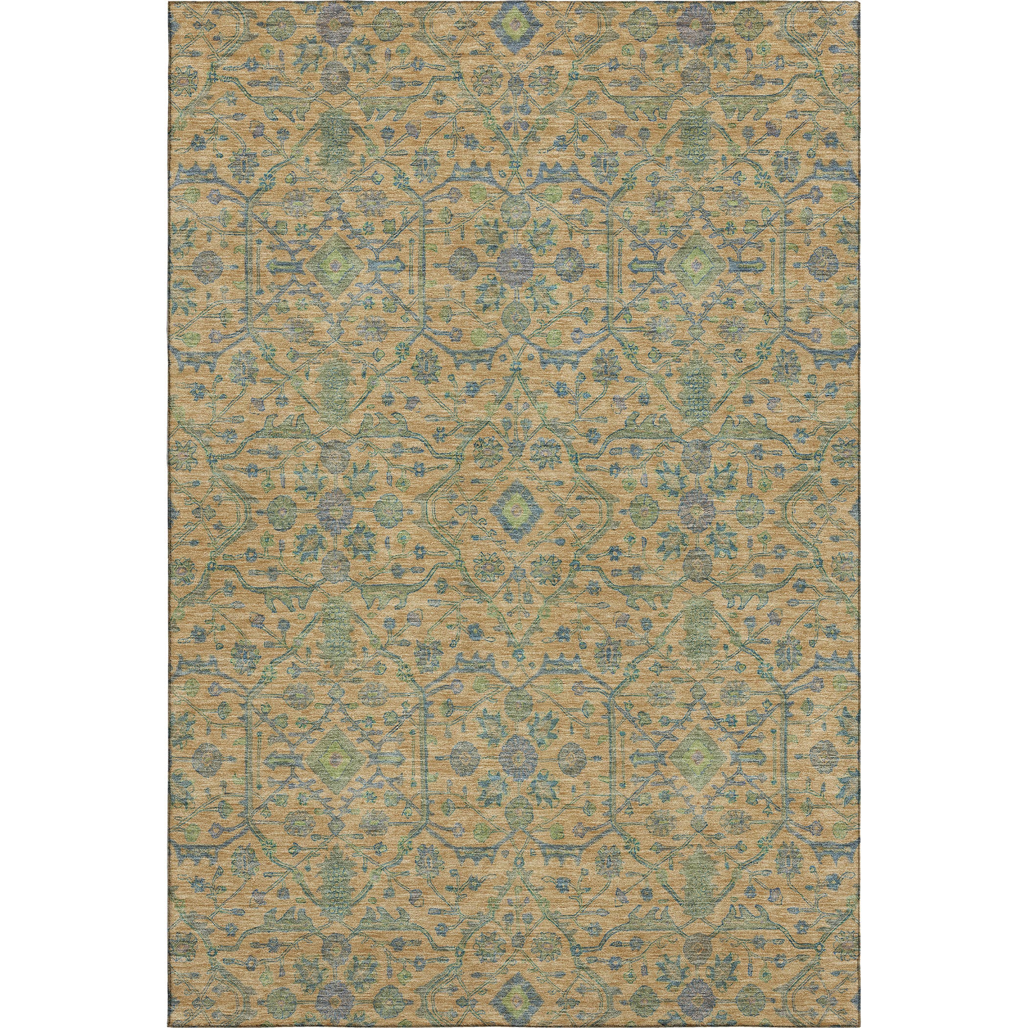 Mdina Machine Washable Transitional Orange Rug 2'6" x 3'10" #shape_Rectangle