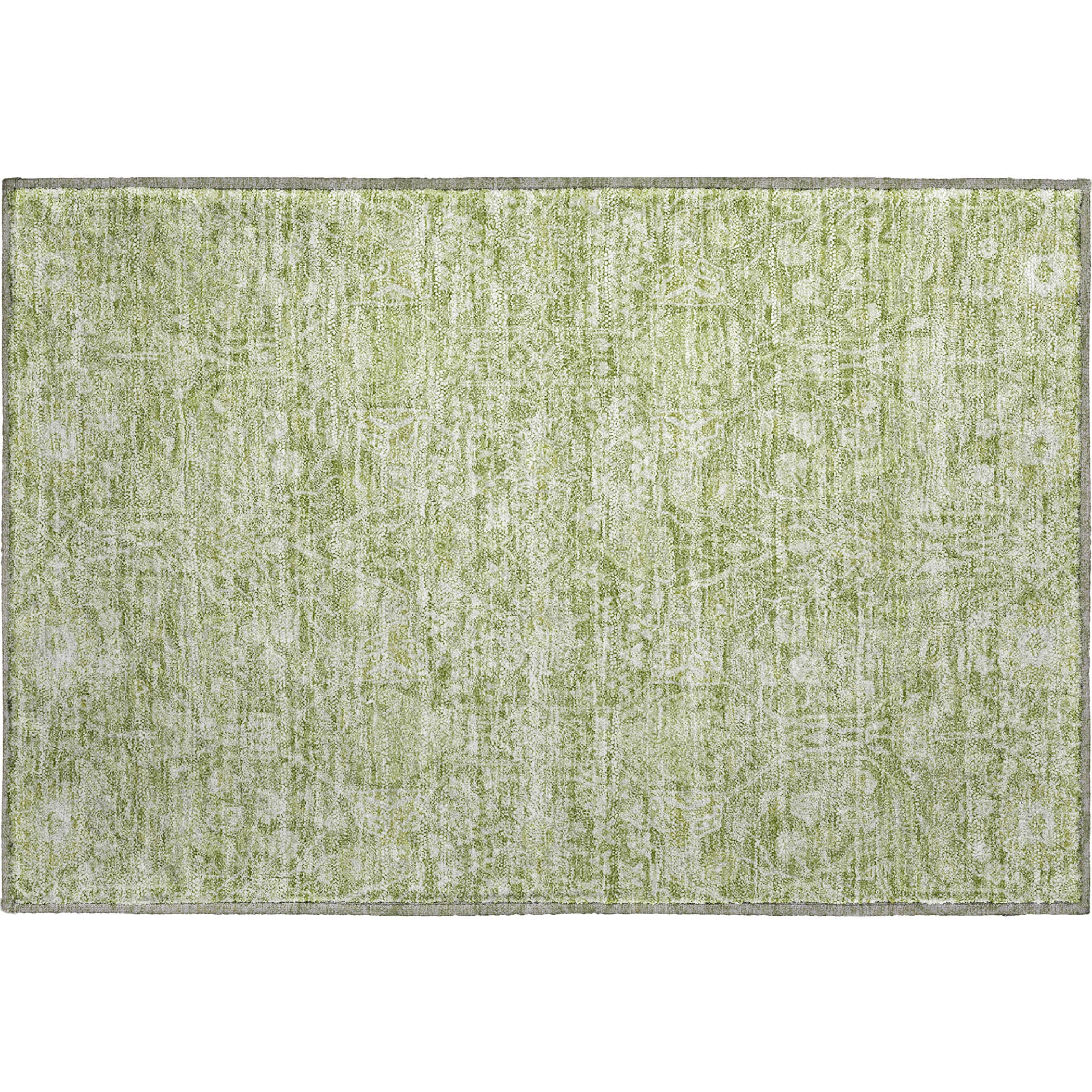 Lucerne Machine Washable Transitional Aloe Green Rug 1'8" x 2'6" #shape_Rectangle