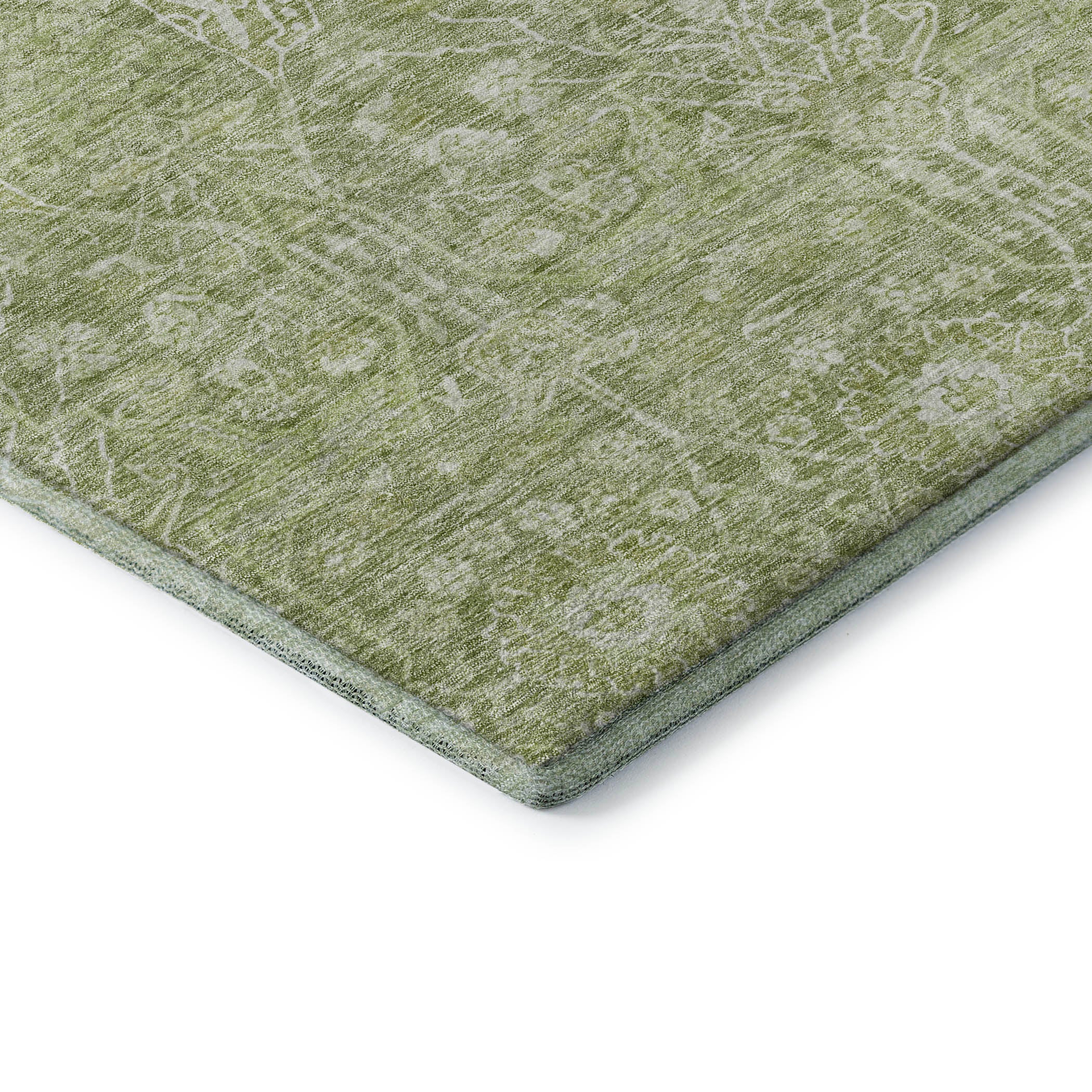 Lucerne Machine Washable Transitional Aloe Green Rug 1'8" x 2'6" #shape_Rectangle