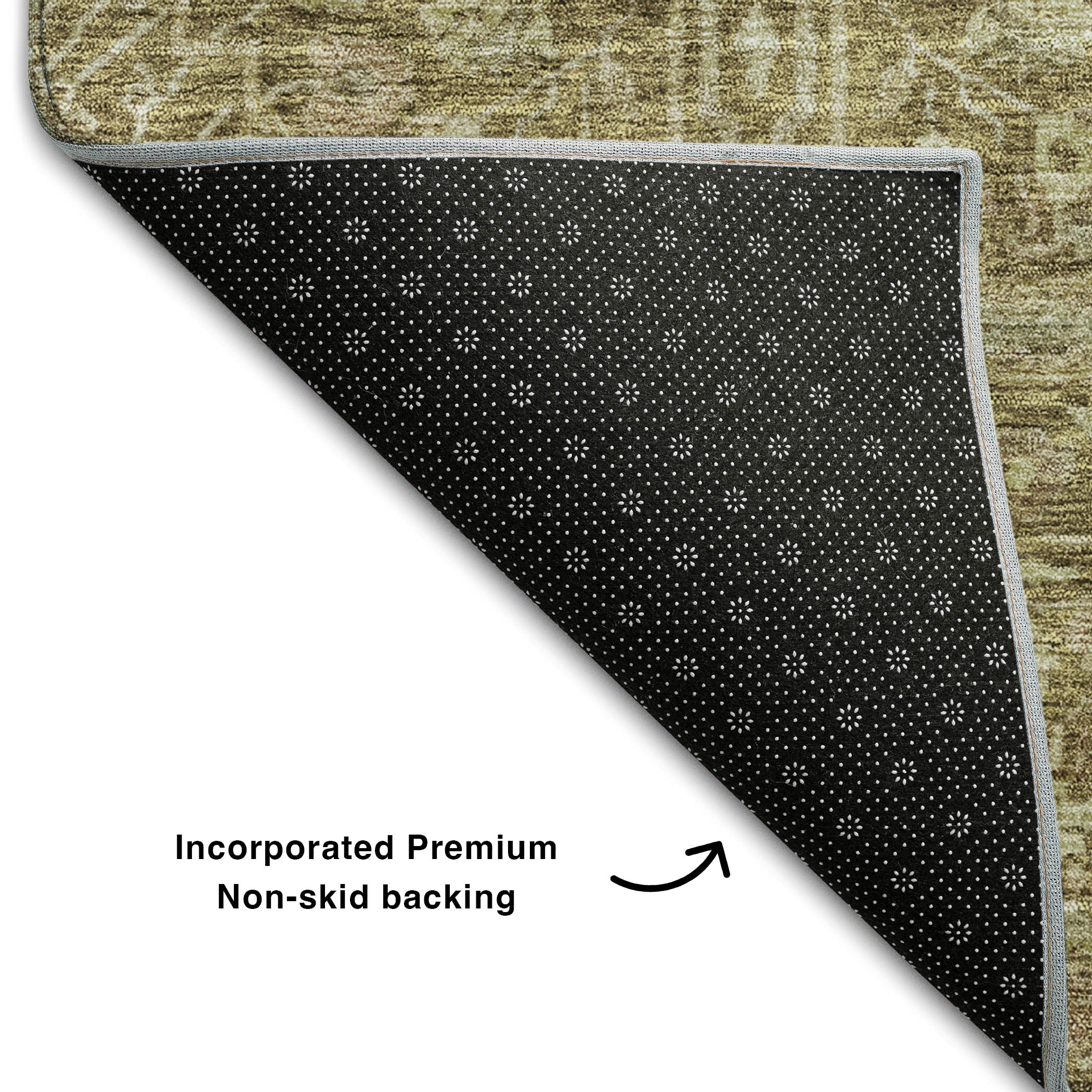 Lucerne Machine Washable Transitional Brown Rug 1'8" x 2'6" #shape_Rectangle