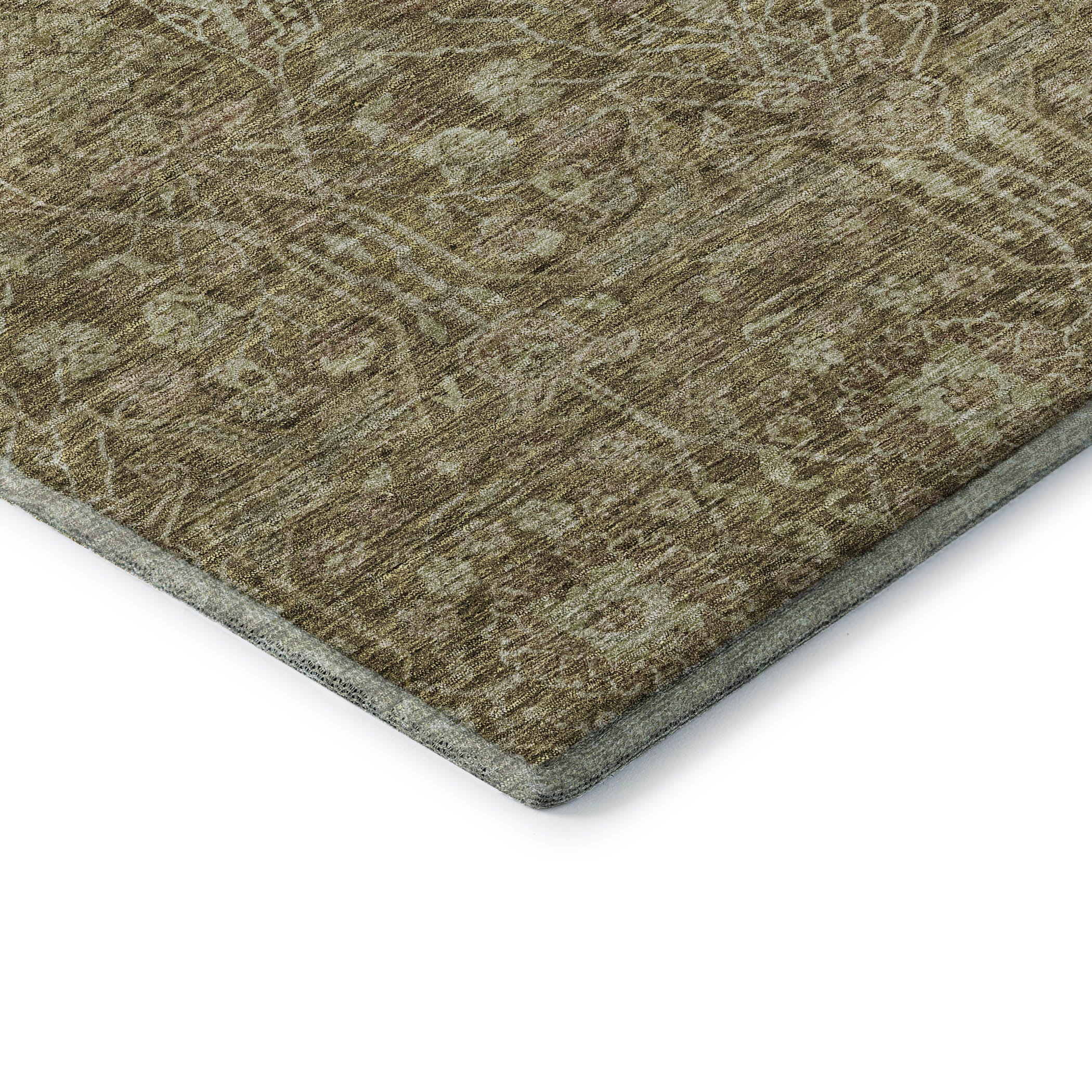 Lucerne Machine Washable Transitional Brown Rug 1'8" x 2'6" #shape_Rectangle