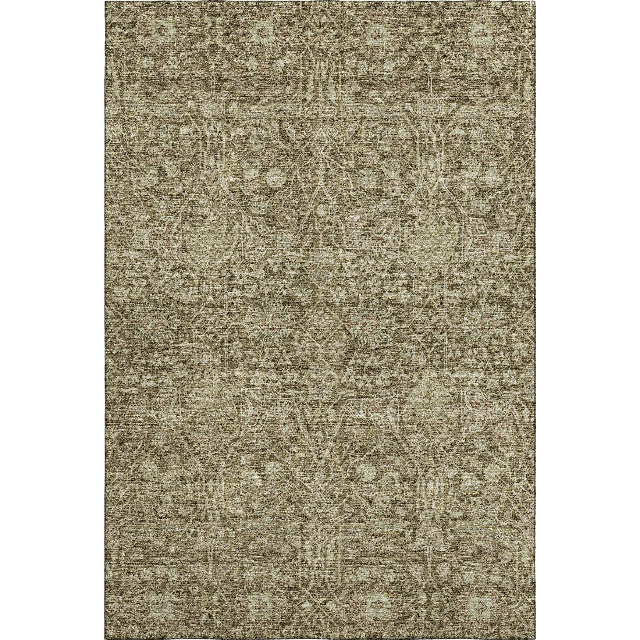 Lucerne Machine Washable Transitional Brown Rug 2'6" x 3'10" #shape_Rectangle