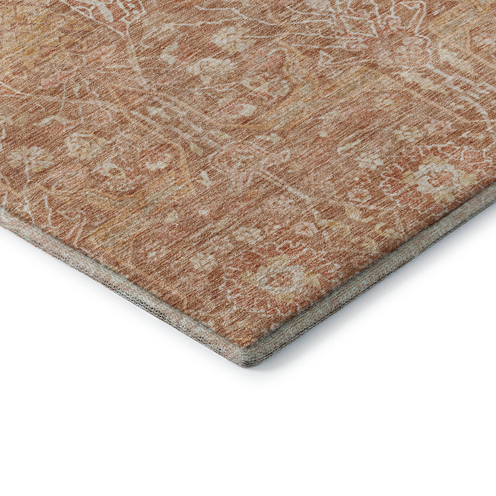 Lucerne Machine Washable Transitional Coral Orange Rug 1'8" x 2'6" #shape_Rectangle
