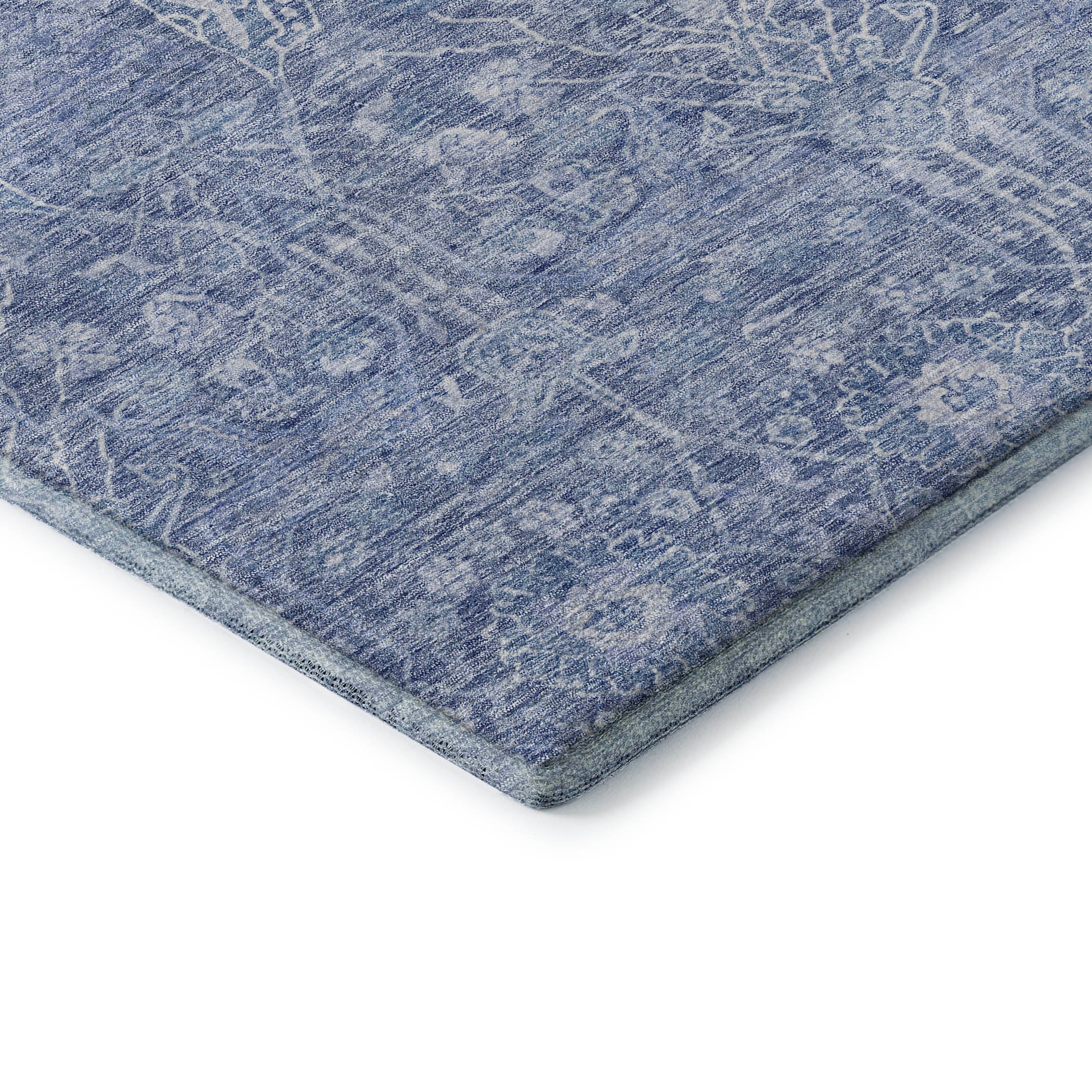 Lucerne Machine Washable Transitional Denim Blue Rug 1'8" x 2'6" #shape_Rectangle
