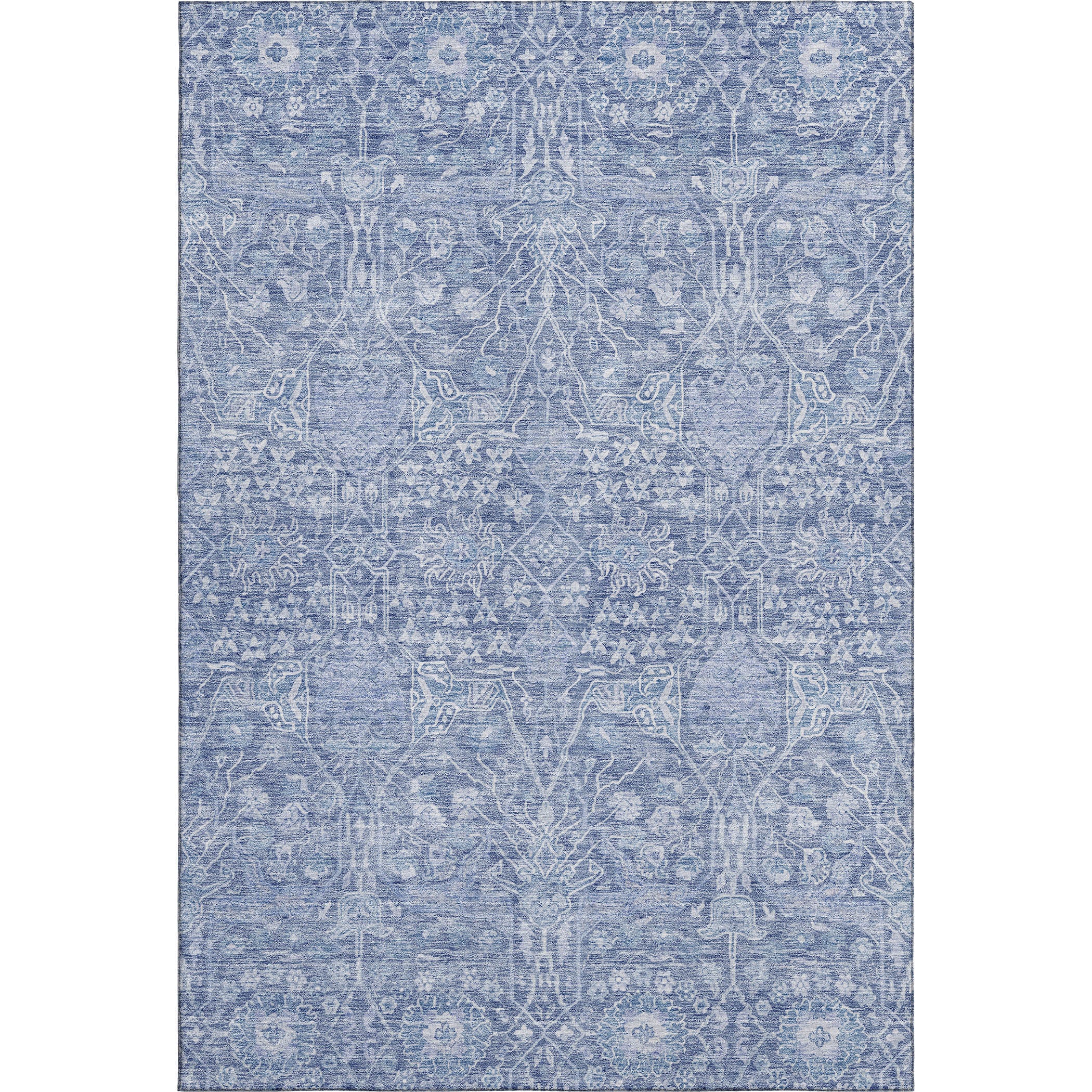 Lucerne Machine Washable Transitional Denim Blue Rug 2'6" x 3'10" #shape_Rectangle