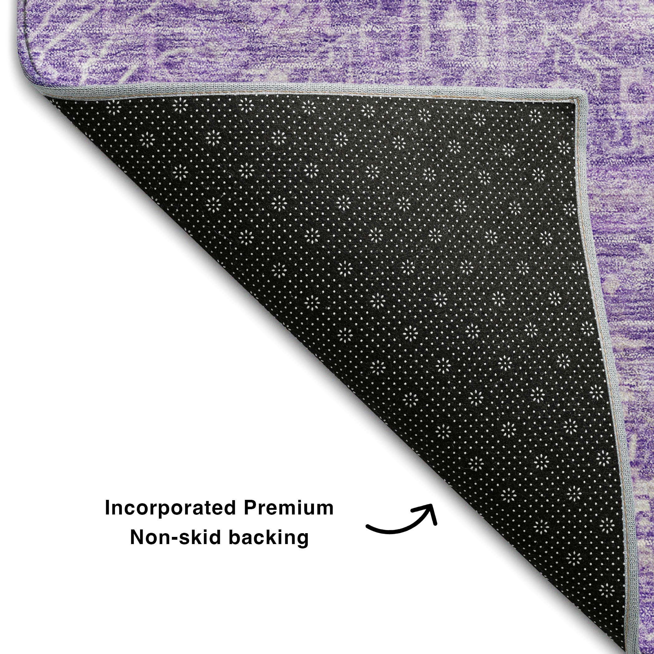 Lucerne Machine Washable Transitional Plum Purple Rug 1'8" x 2'6" #shape_Rectangle