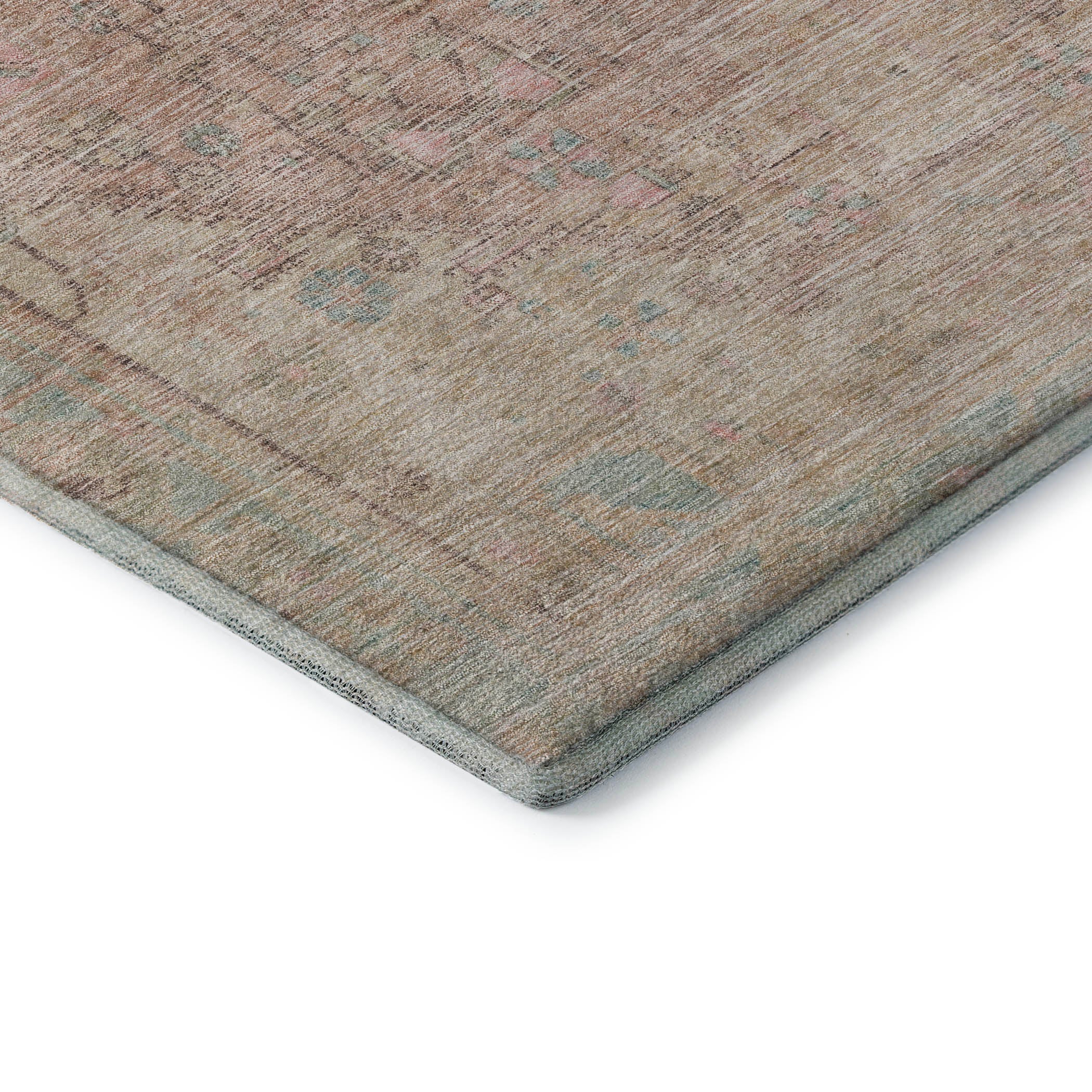 Colombo Machine Washable Traditional Pink Rug 1'8" x 2'6" #shape_Rectangle
