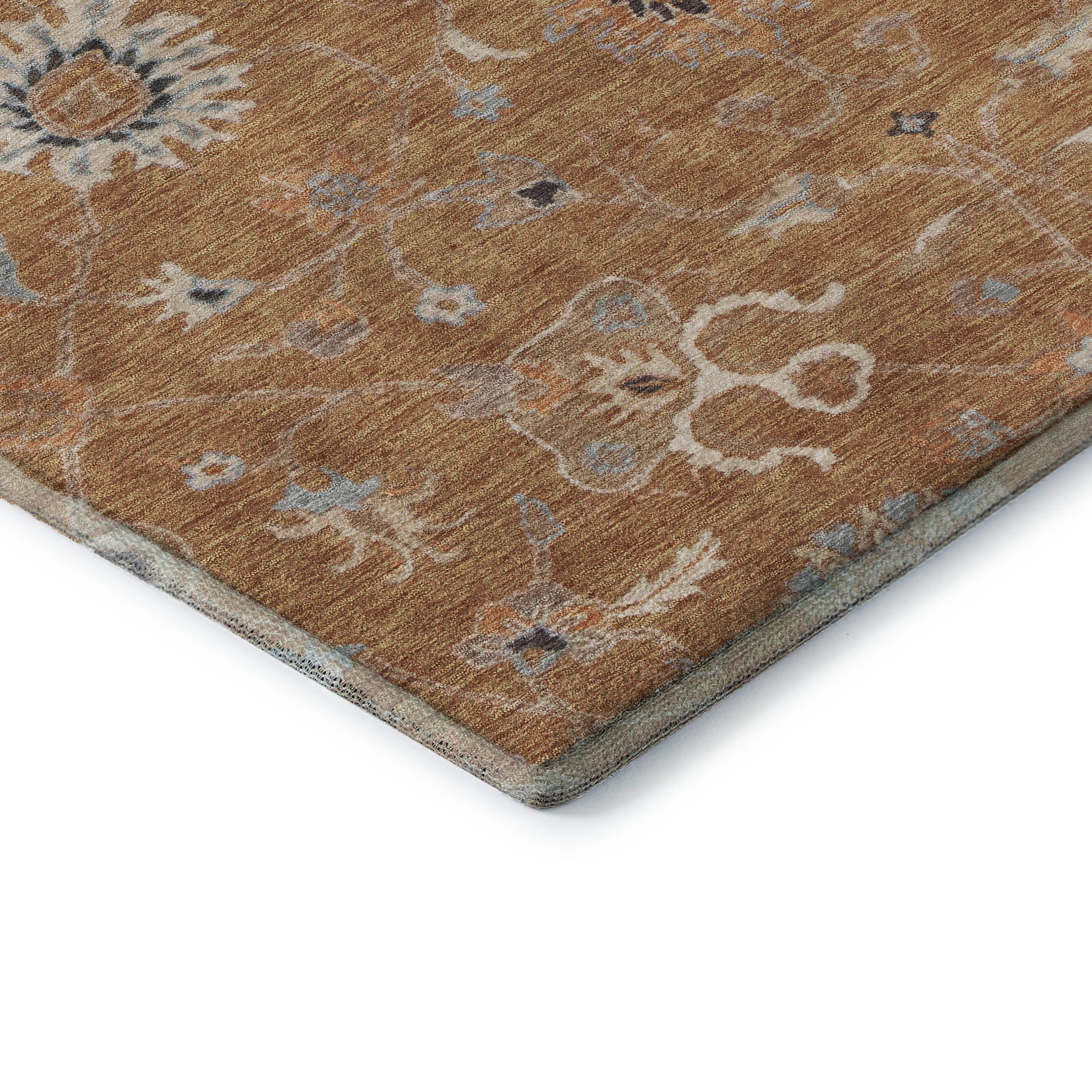 Marrakech Machine Washable Traditional Copper Orange Rug 1'8" x 2'6" #shape_Rectangle
