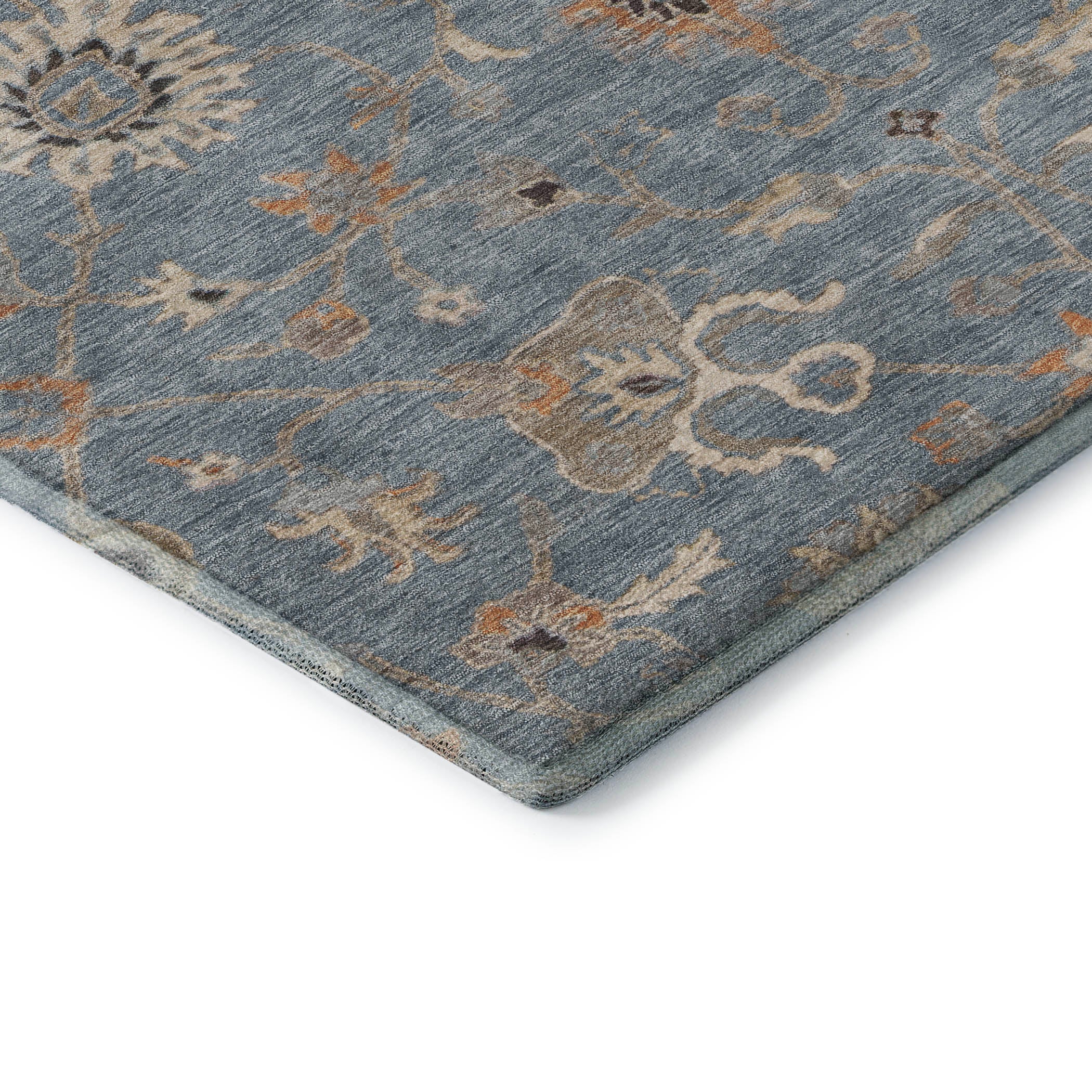Marrakech Machine Washable Traditional Denim Blue Rug 1'8" x 2'6" #shape_Rectangle