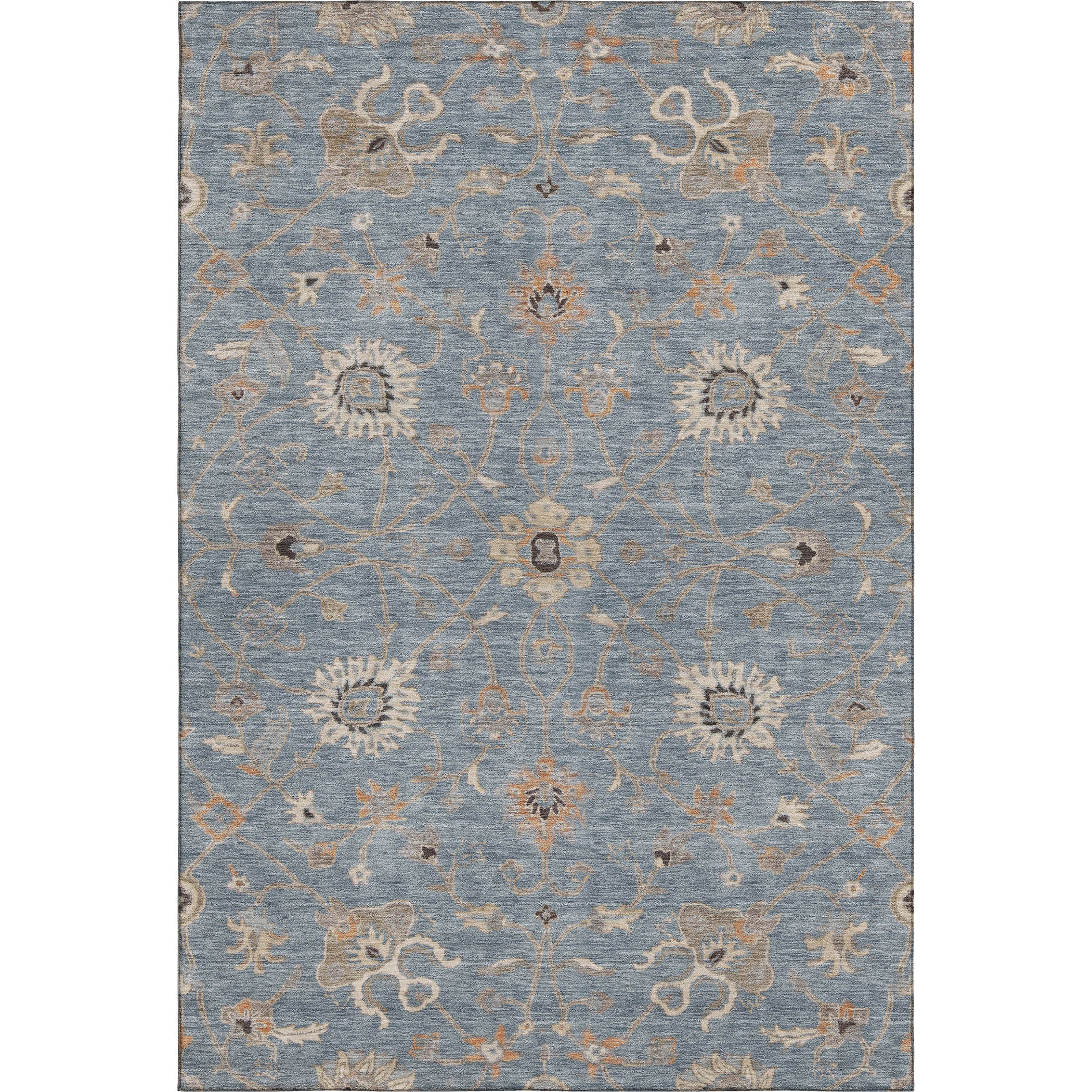 Marrakech Machine Washable Traditional Denim Blue Rug 2'6" x 3'10" #shape_Rectangle