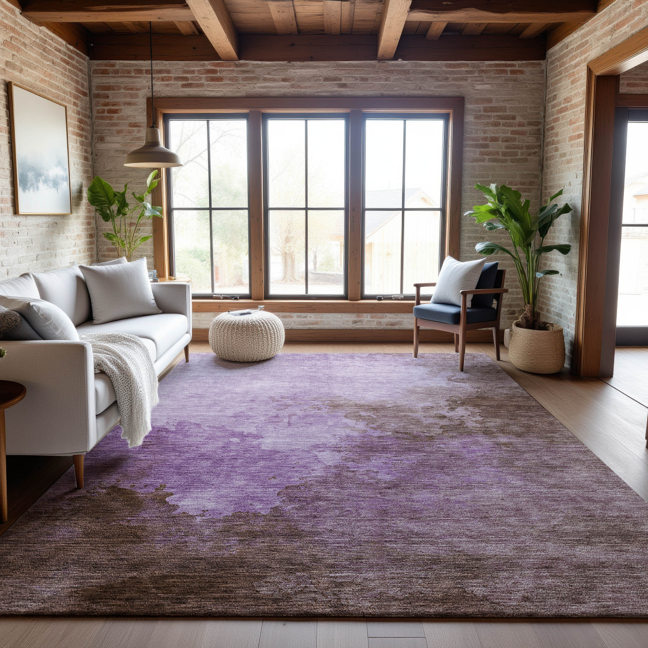 Rome Machine Washable Transitional Lavender Purple Rug 2'6" x 3'10" #shape_Rectangle