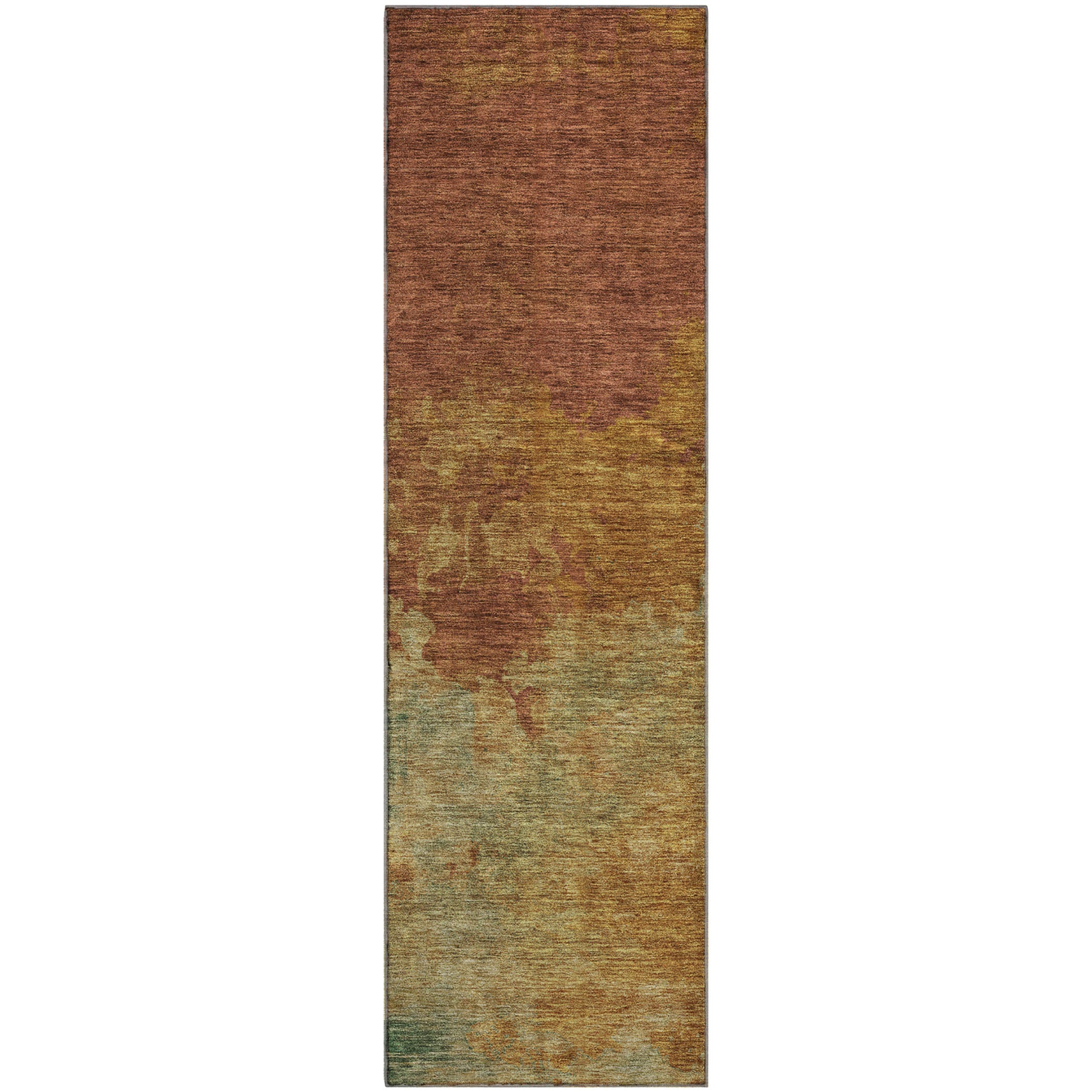 Rome Machine Washable Transitional Paprika Orange Rug 2'3" x 7'6" #shape_Runner