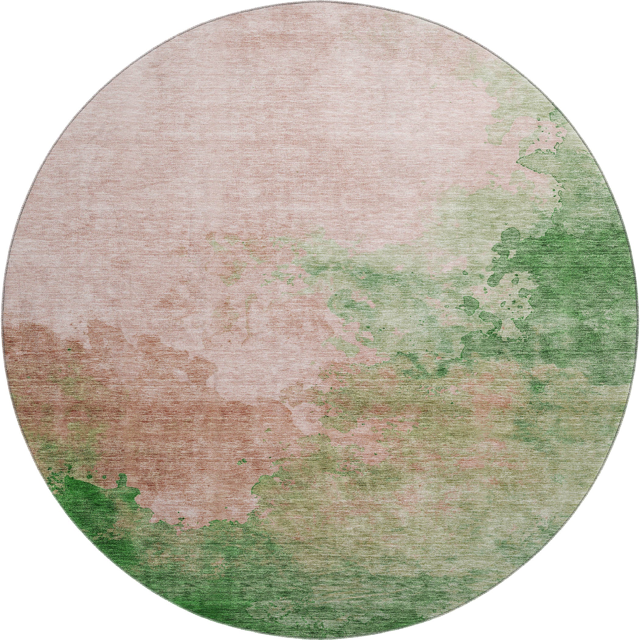 Rome Machine Washable Transitional Pink Rug 8' x 8' #shape_Round