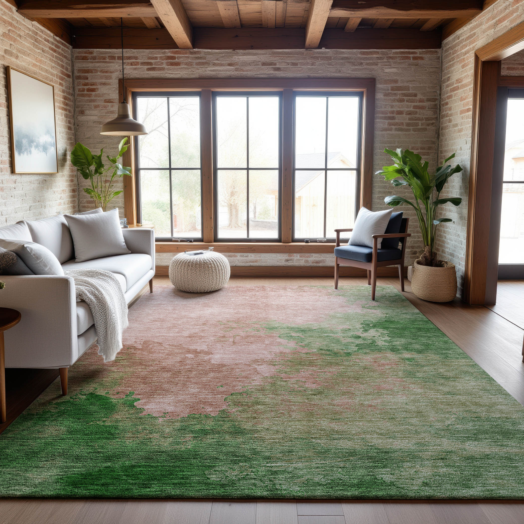 Rome Machine Washable Transitional Pink Rug 2'6" x 3'10" #shape_Rectangle