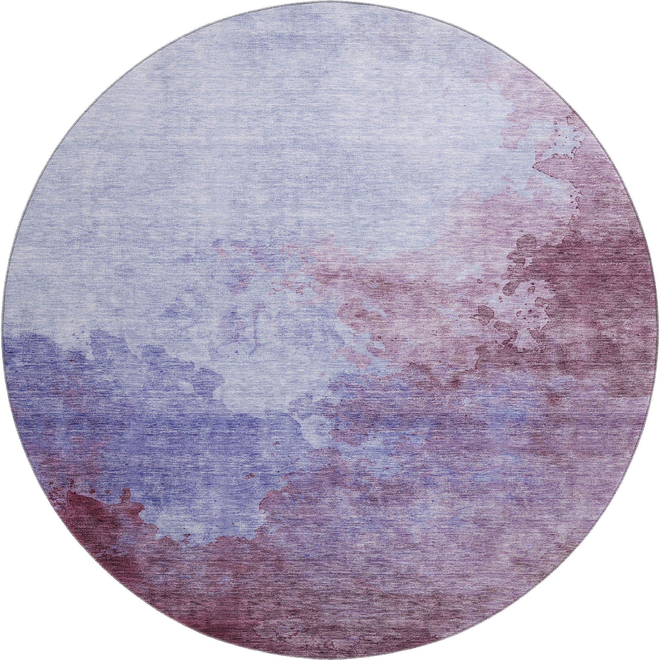 Rome Machine Washable Transitional Purple Rug 8' x 8' #shape_Round