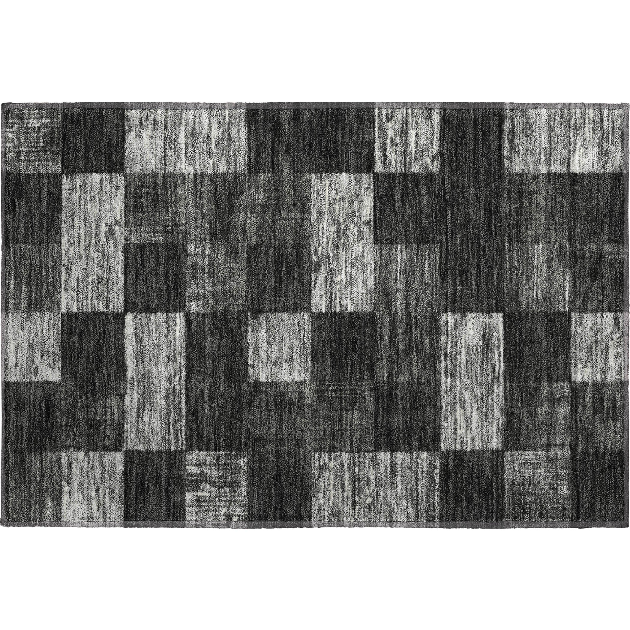 Cairo Machine Washable Transitional Black Rug 1'8" x 2'6" #shape_Rectangle