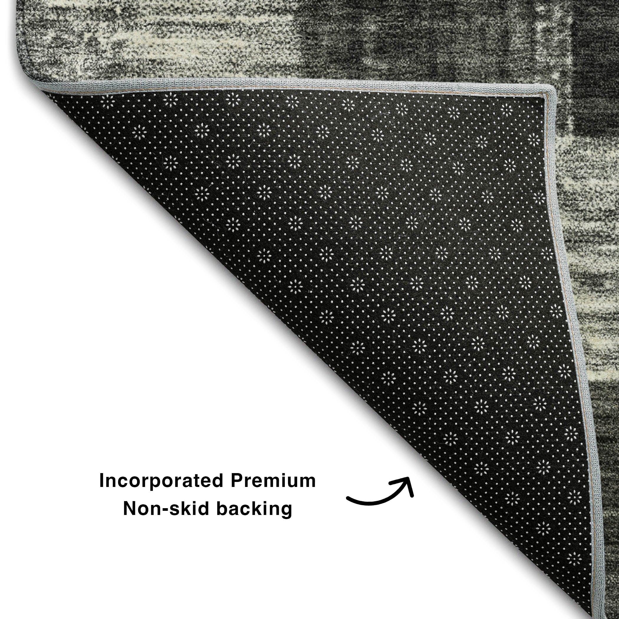 Cairo Machine Washable Transitional Black Rug 1'8" x 2'6" #shape_Rectangle