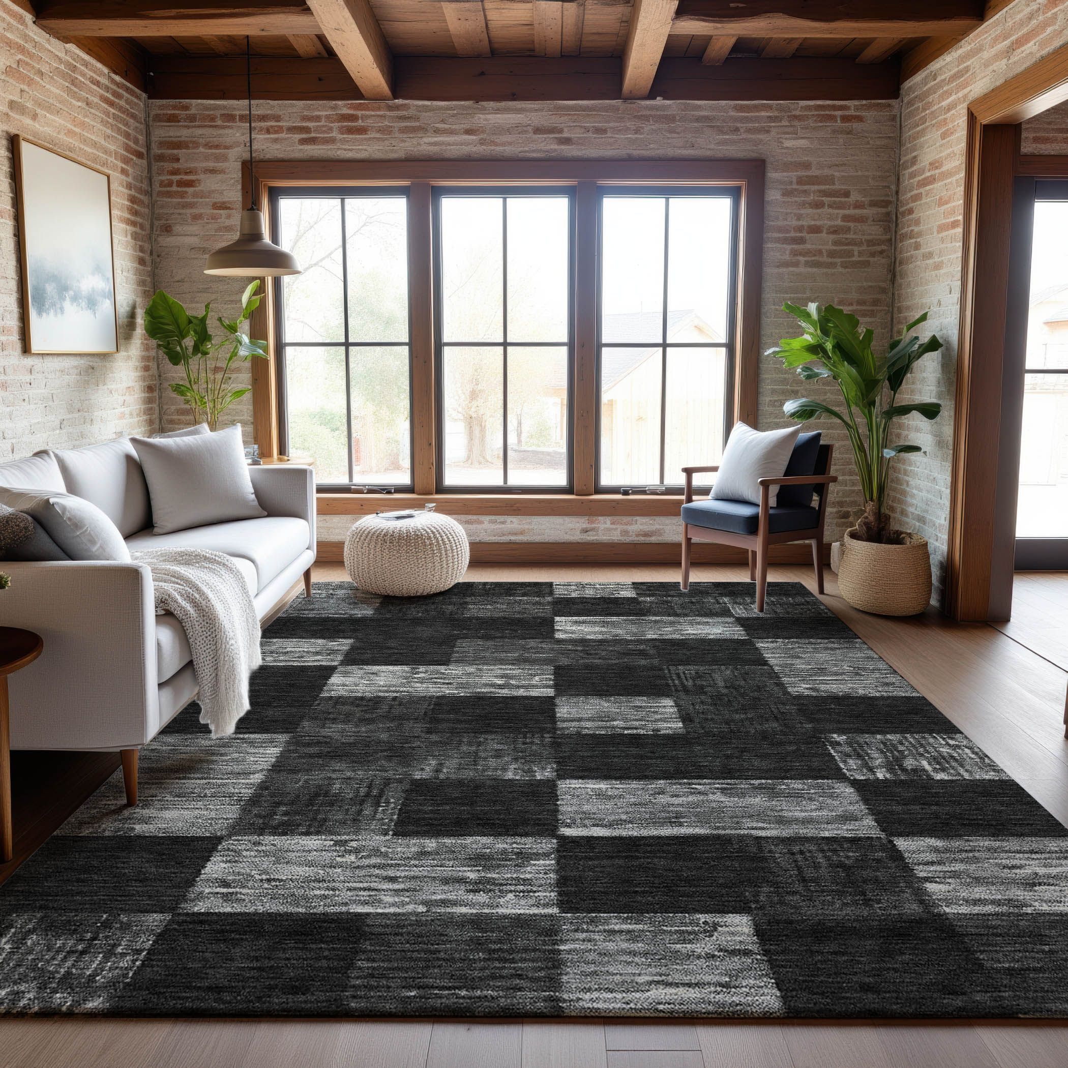 Cairo Machine Washable Transitional Black Rug 2'6" x 3'10" #shape_Rectangle