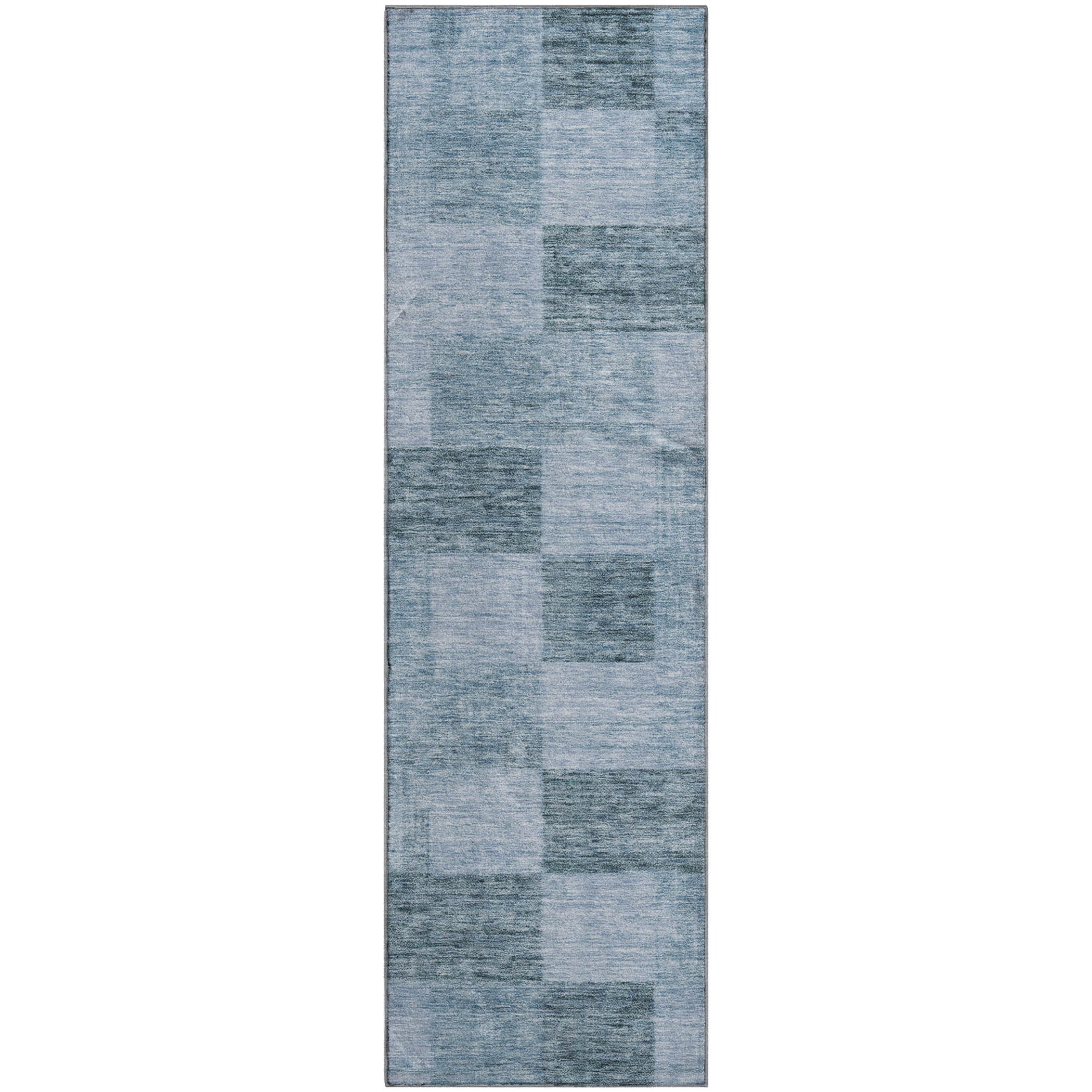 Cairo Machine Washable Transitional Denim Blue Rug 2'3" x 7'6" #shape_Runner