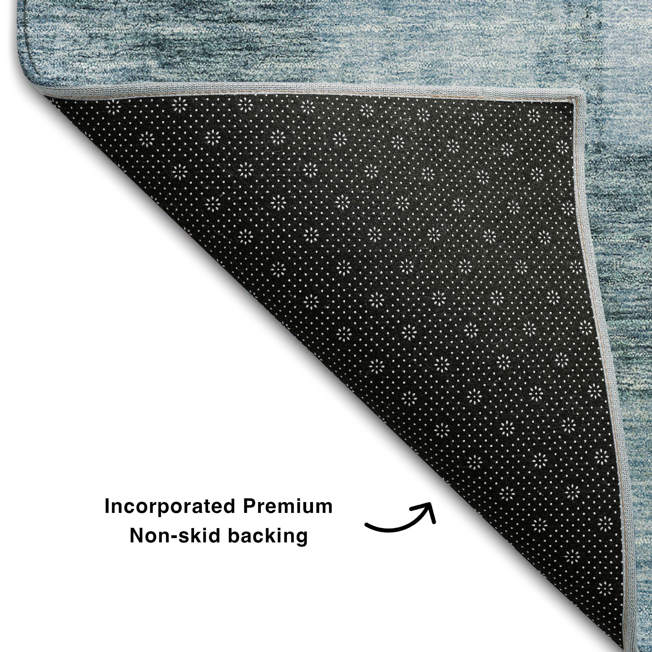Cairo Machine Washable Transitional Denim Blue Rug 1'8" x 2'6" #shape_Rectangle