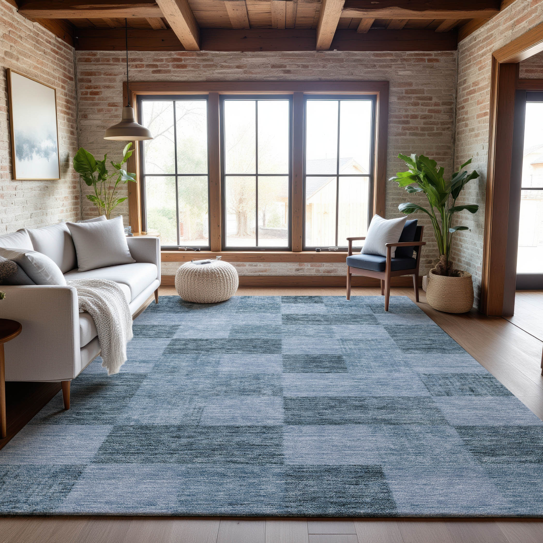 Cairo Machine Washable Transitional Denim Blue Rug 2'6" x 3'10" #shape_Rectangle