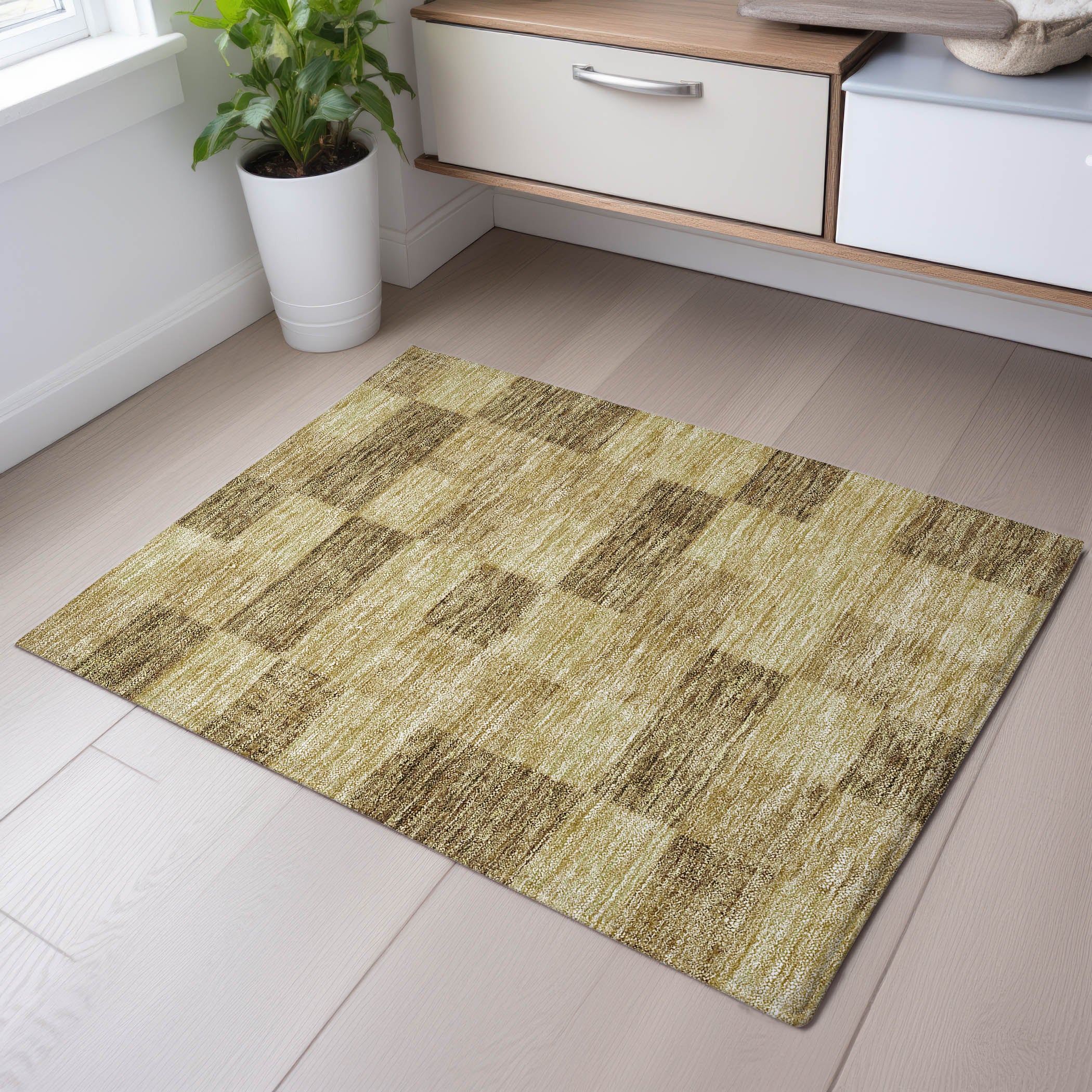 Cairo Machine Washable Transitional Gold Rug 1'8" x 2'6" #shape_Rectangle