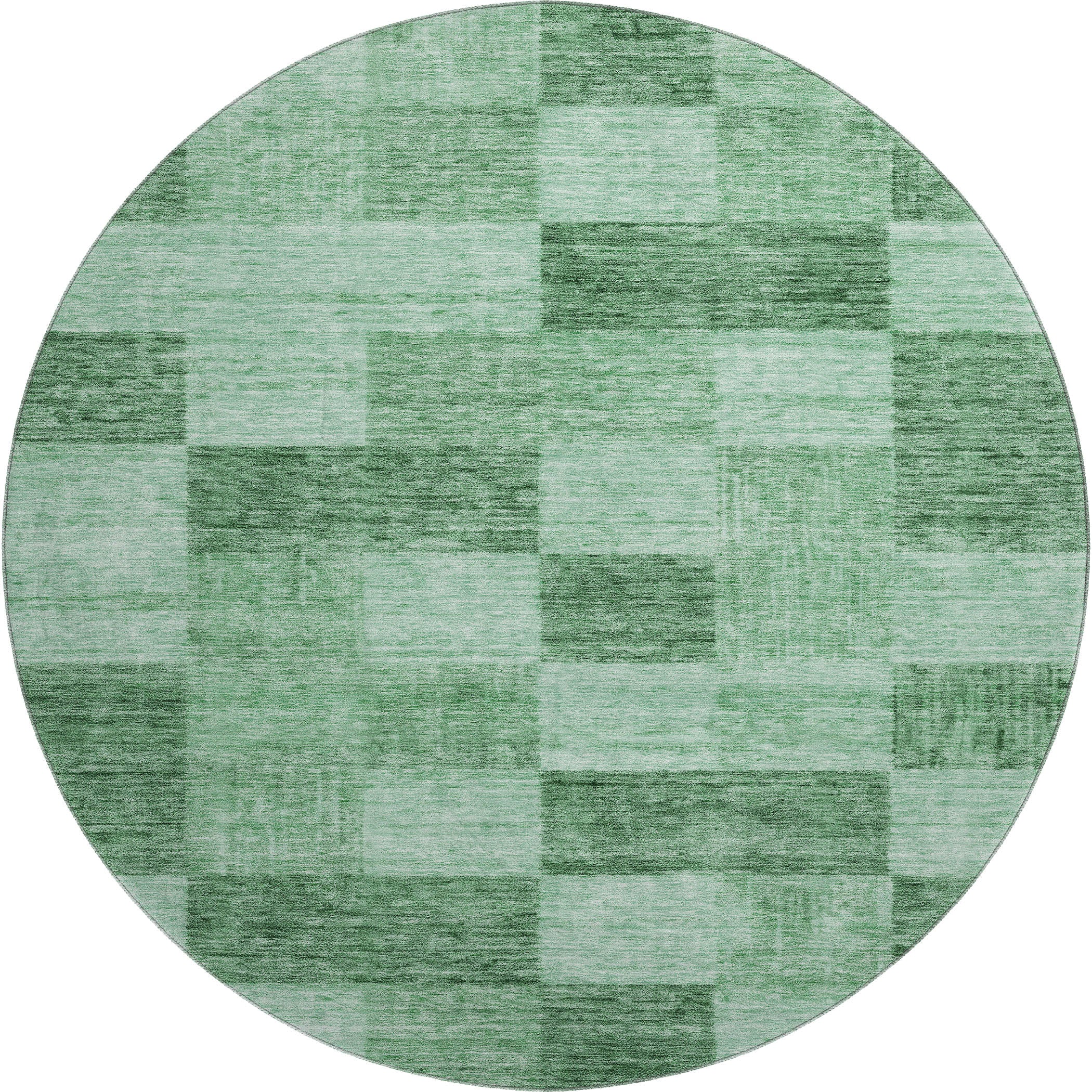 Cairo Machine Washable Transitional Green Rug 8' x 8' #shape_Round