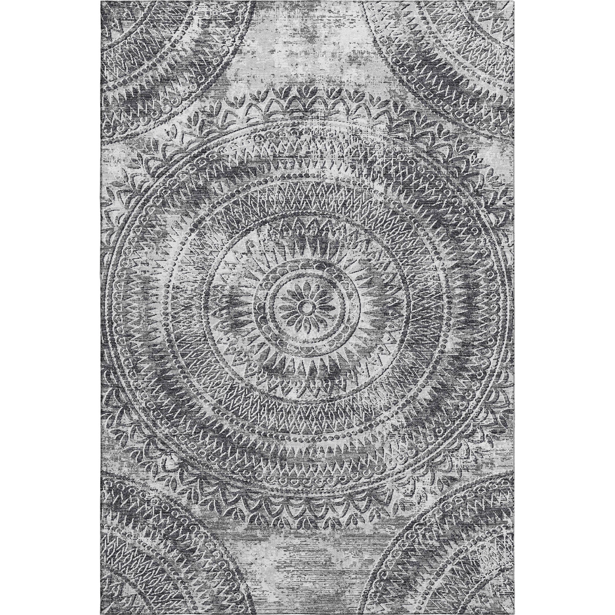 Antigua Machine Washable Transitional Gray Rug 2'6" x 3'10" #shape_Rectangle