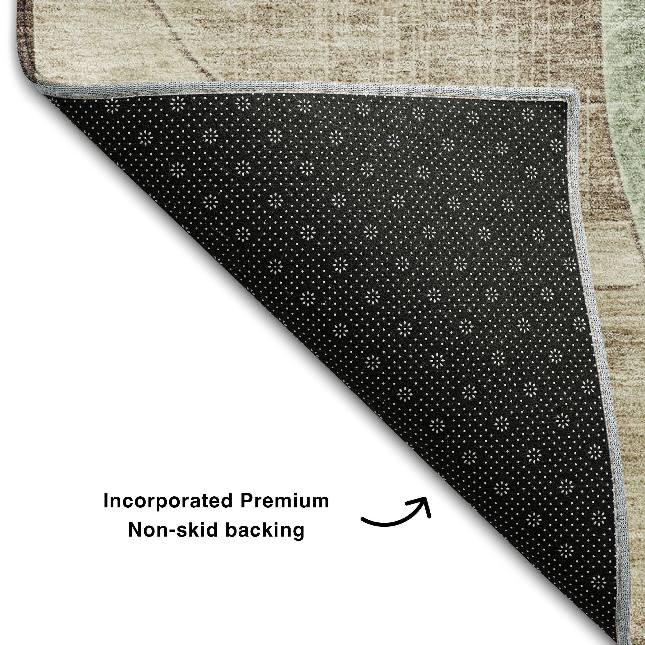 Lisbon Machine Washable Transitional Aloe Green Rug 1'8" x 2'6" #shape_Rectangle