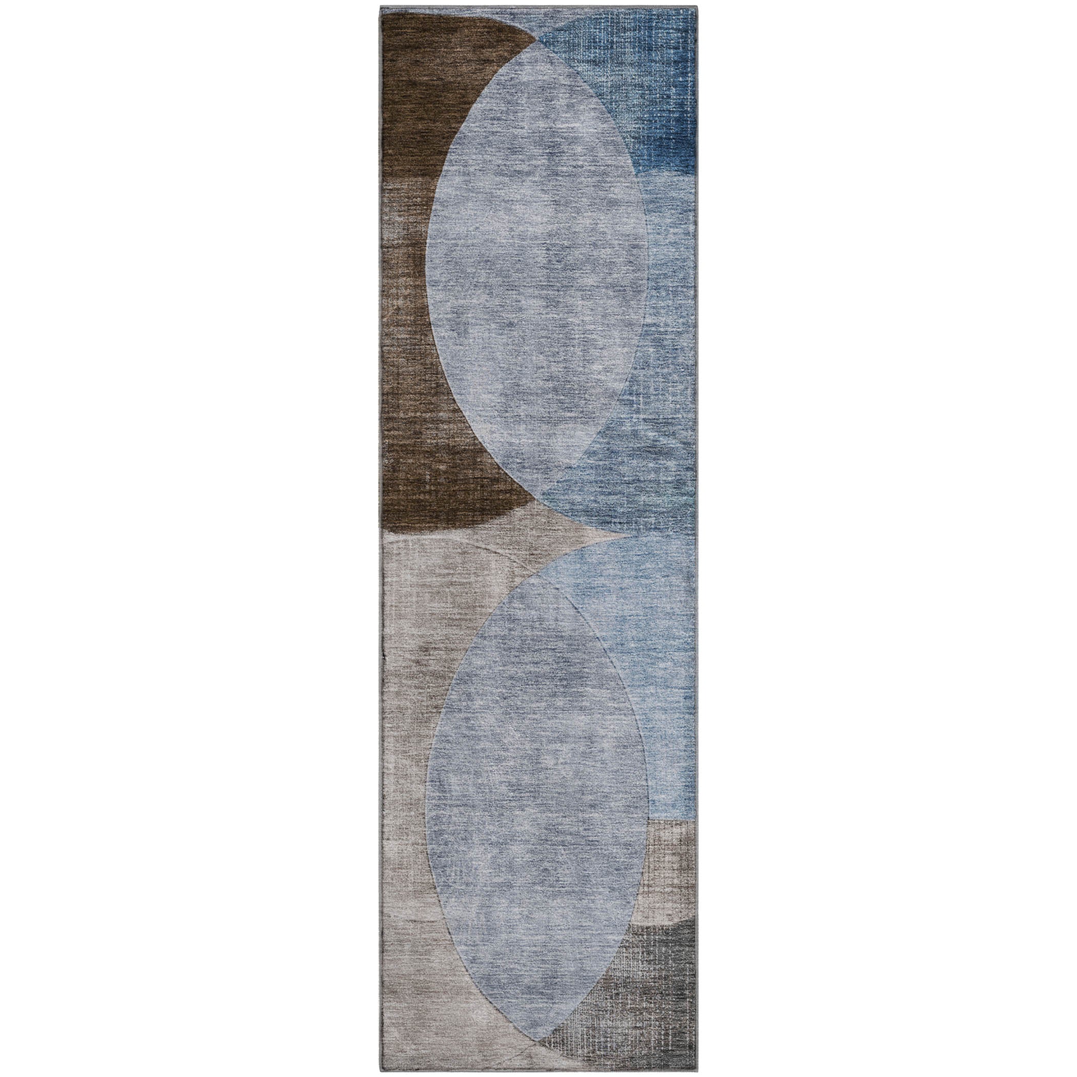 Lisbon Machine Washable Transitional Denim Blue Rug 2'3" x 7'6" #shape_Runner