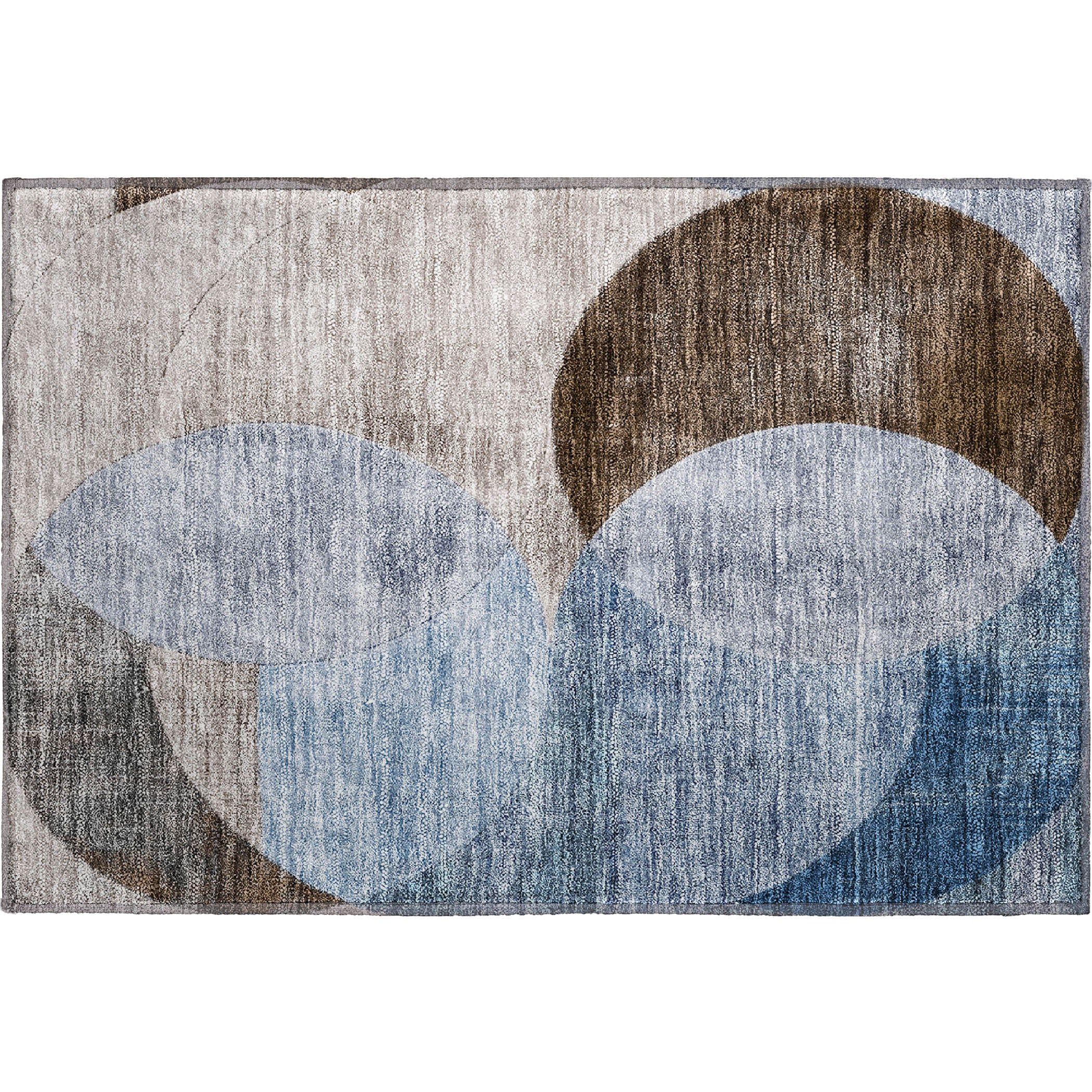 Lisbon Machine Washable Transitional Denim Blue Rug 1'8" x 2'6" #shape_Rectangle