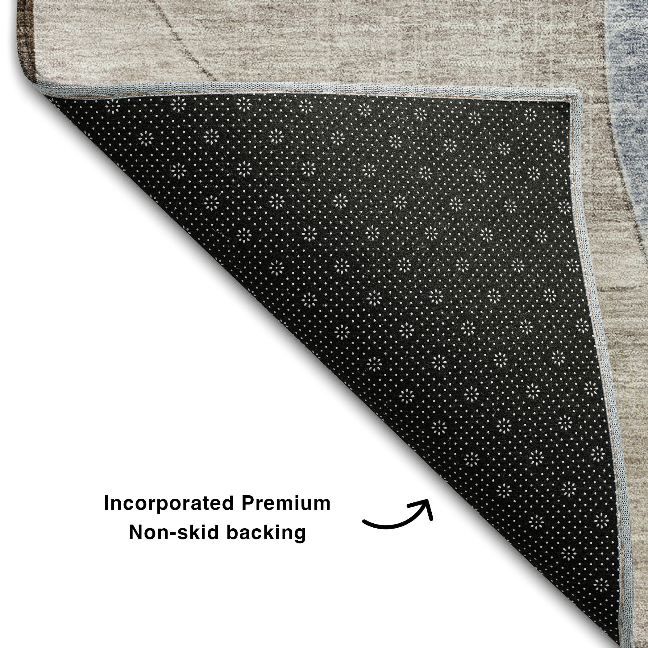 Lisbon Machine Washable Transitional Denim Blue Rug 1'8" x 2'6" #shape_Rectangle