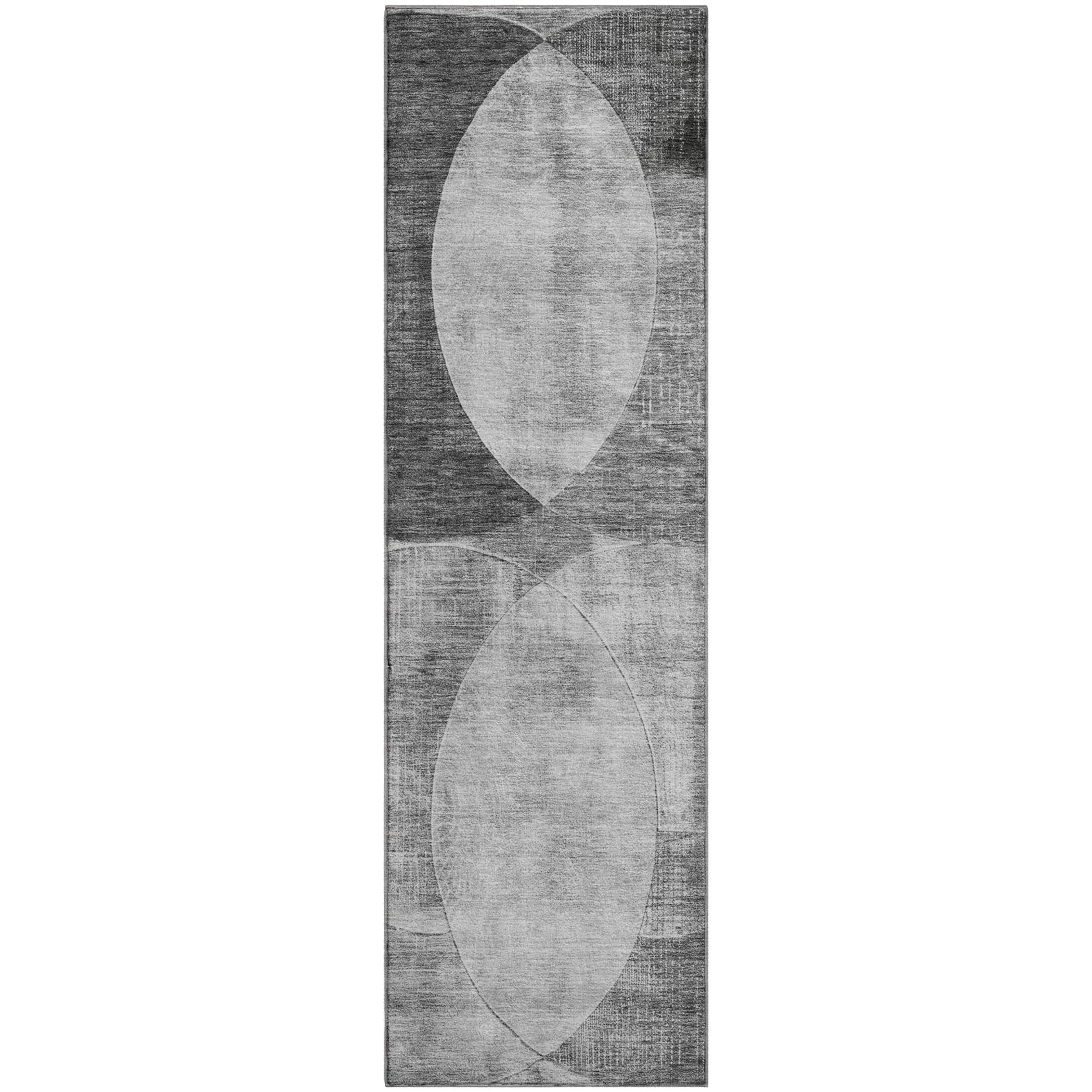 Lisbon Machine Washable Transitional Gray Rug 2'3" x 7'6" #shape_Runner