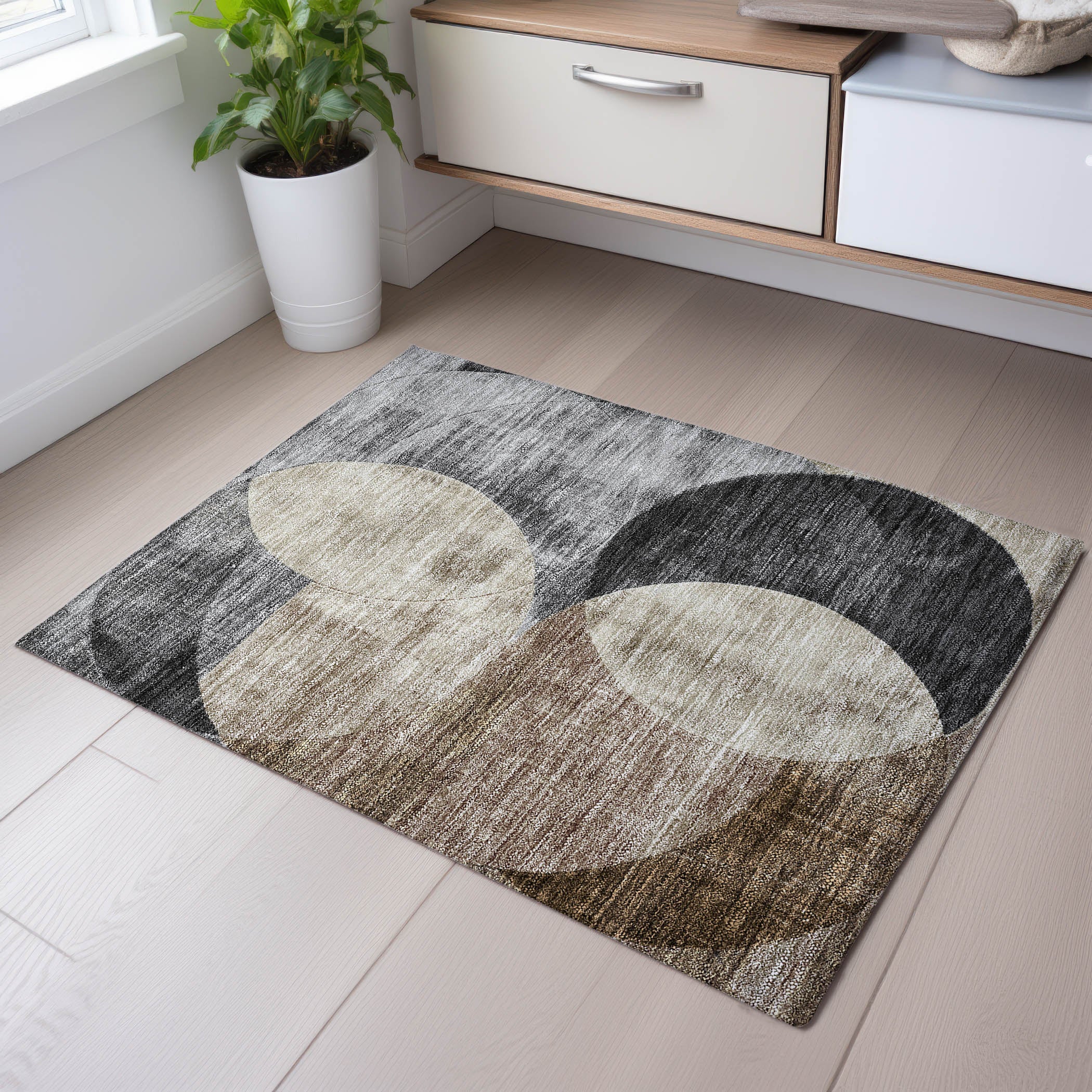 Lisbon Machine Washable Transitional Pewter Gray Rug 1'8" x 2'6" #shape_Rectangle