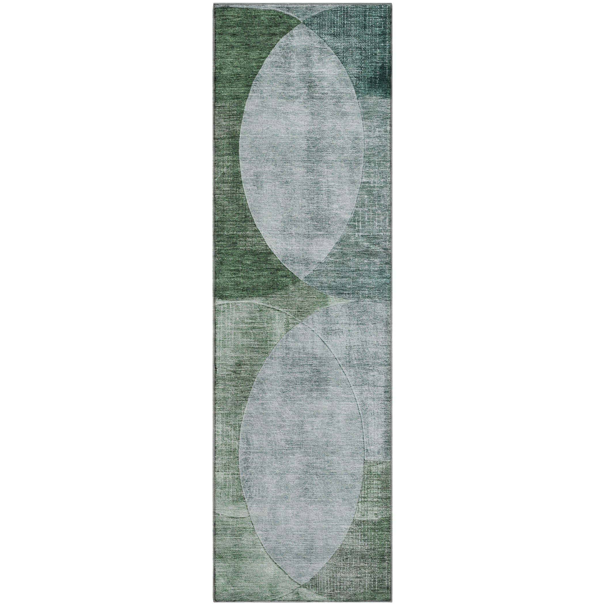 Lisbon Machine Washable Transitional Seafoam Blue Rug 2'3" x 7'6" #shape_Runner