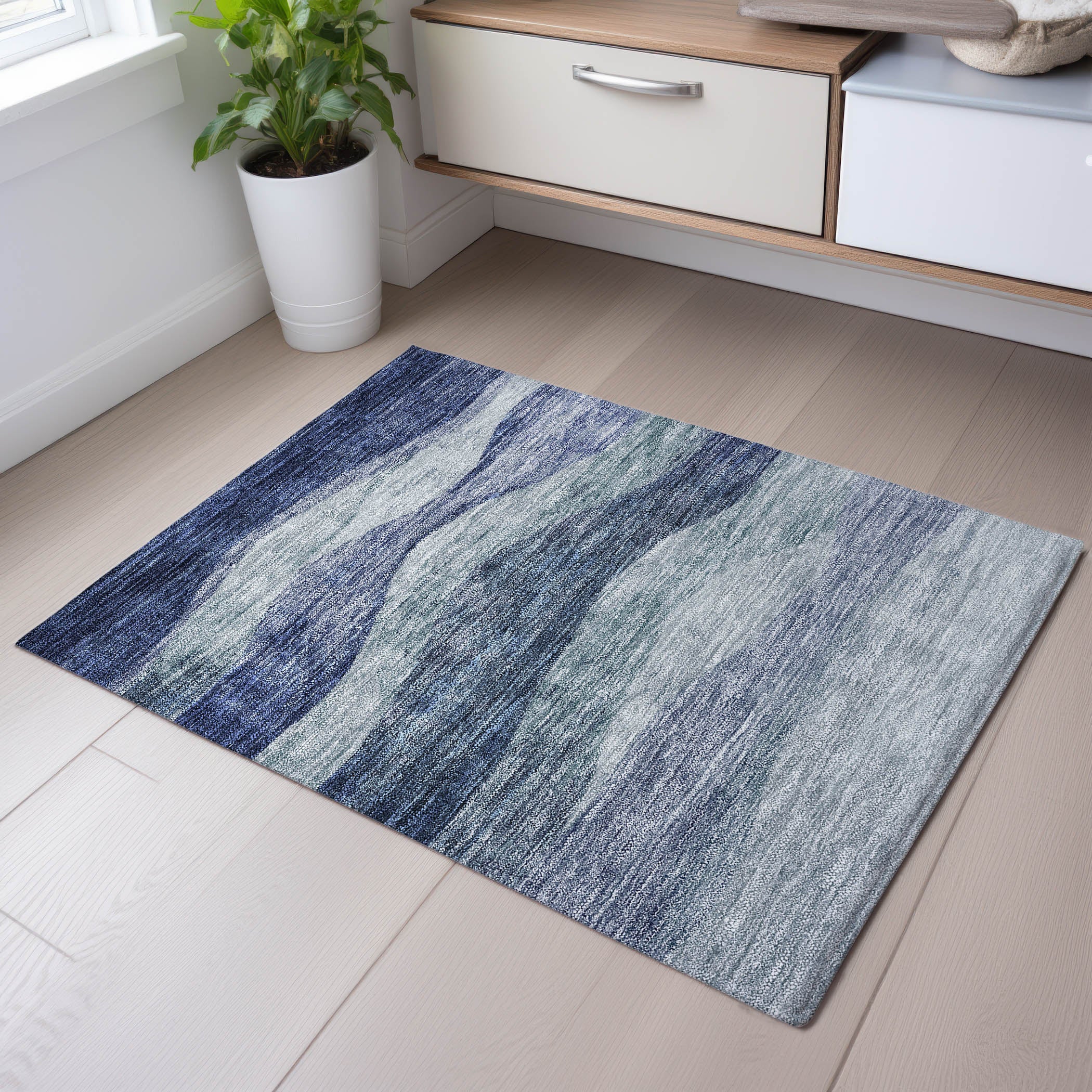 Cusco Machine Washable Transitional Blue Rug 1'8" x 2'6" #shape_Rectangle