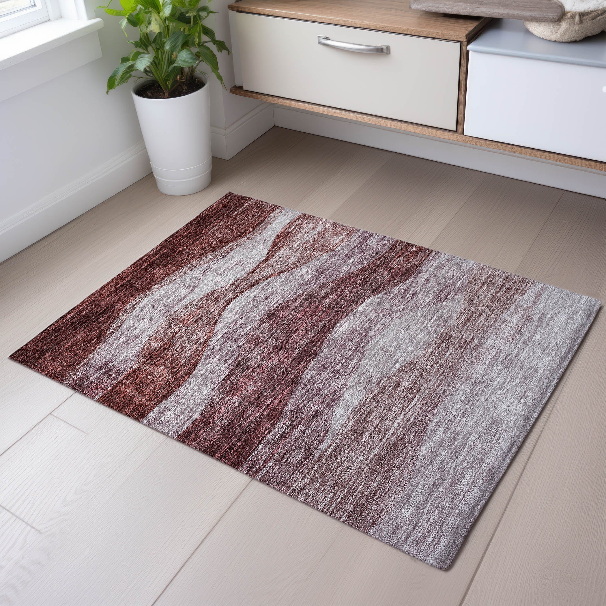 Cusco Machine Washable Transitional Blush Pink Rug 1'8" x 2'6" #shape_Rectangle