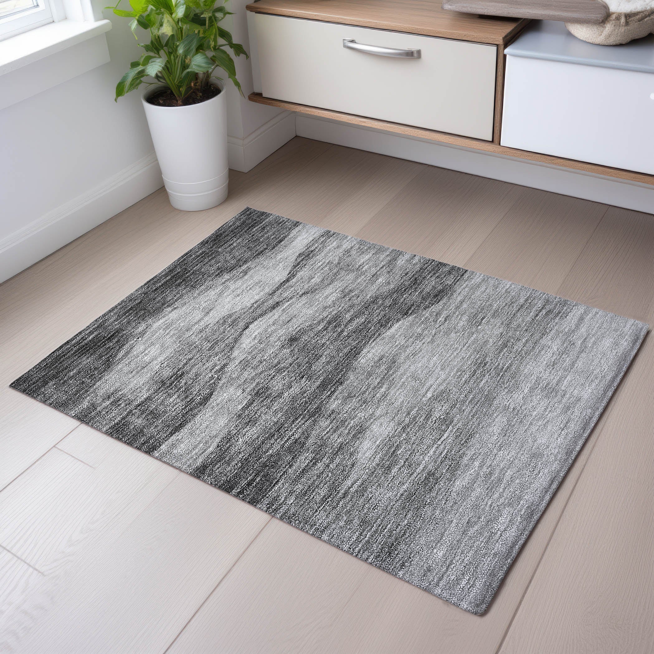 Cusco Machine Washable Transitional Gray Rug 1'8" x 2'6" #shape_Rectangle
